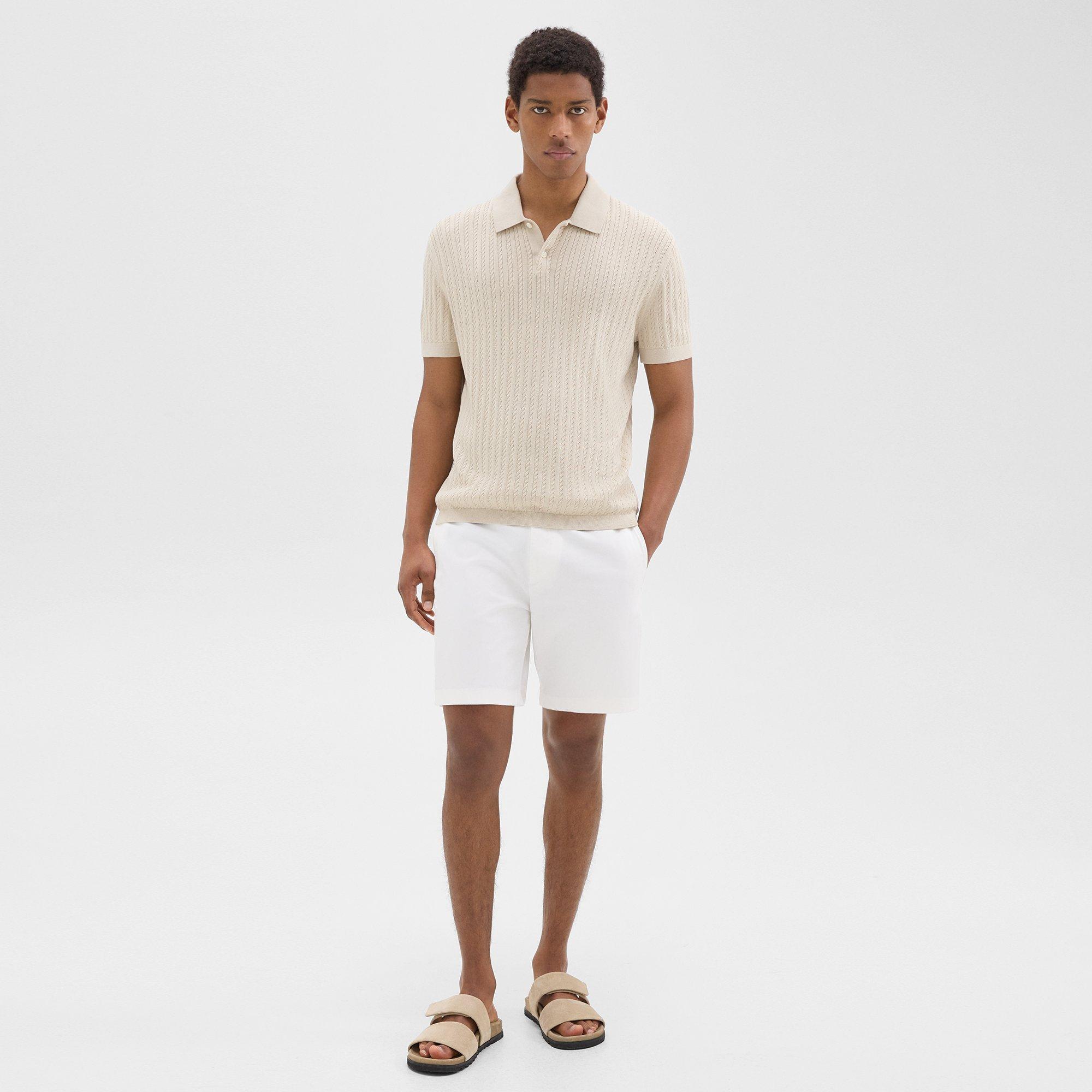 Cable Knit Polo in Cotton