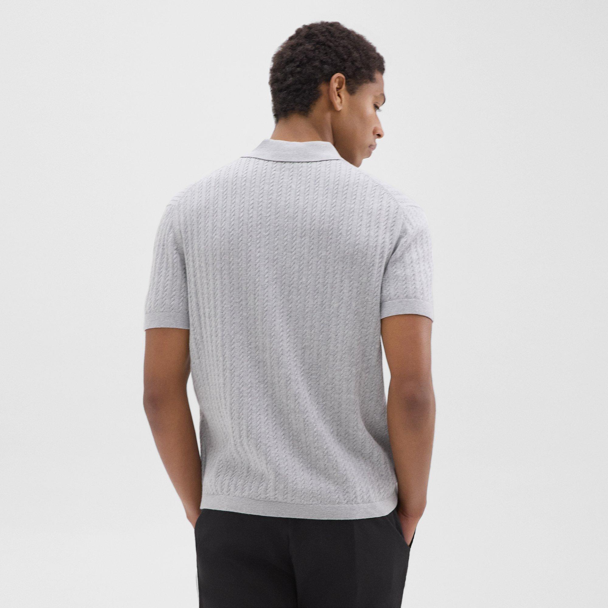 Cable Knit Polo in Cotton