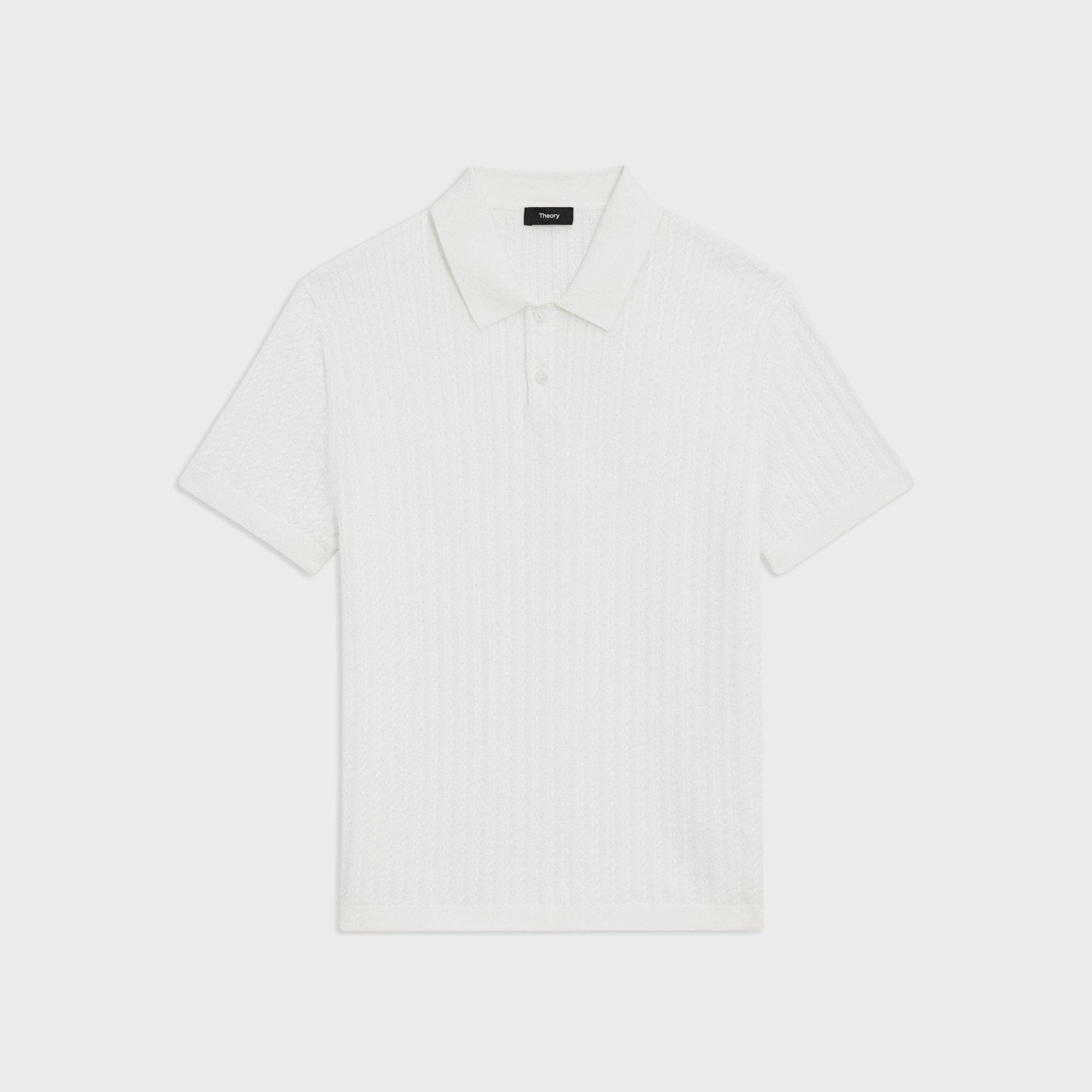 Cable Knit Polo in Cotton