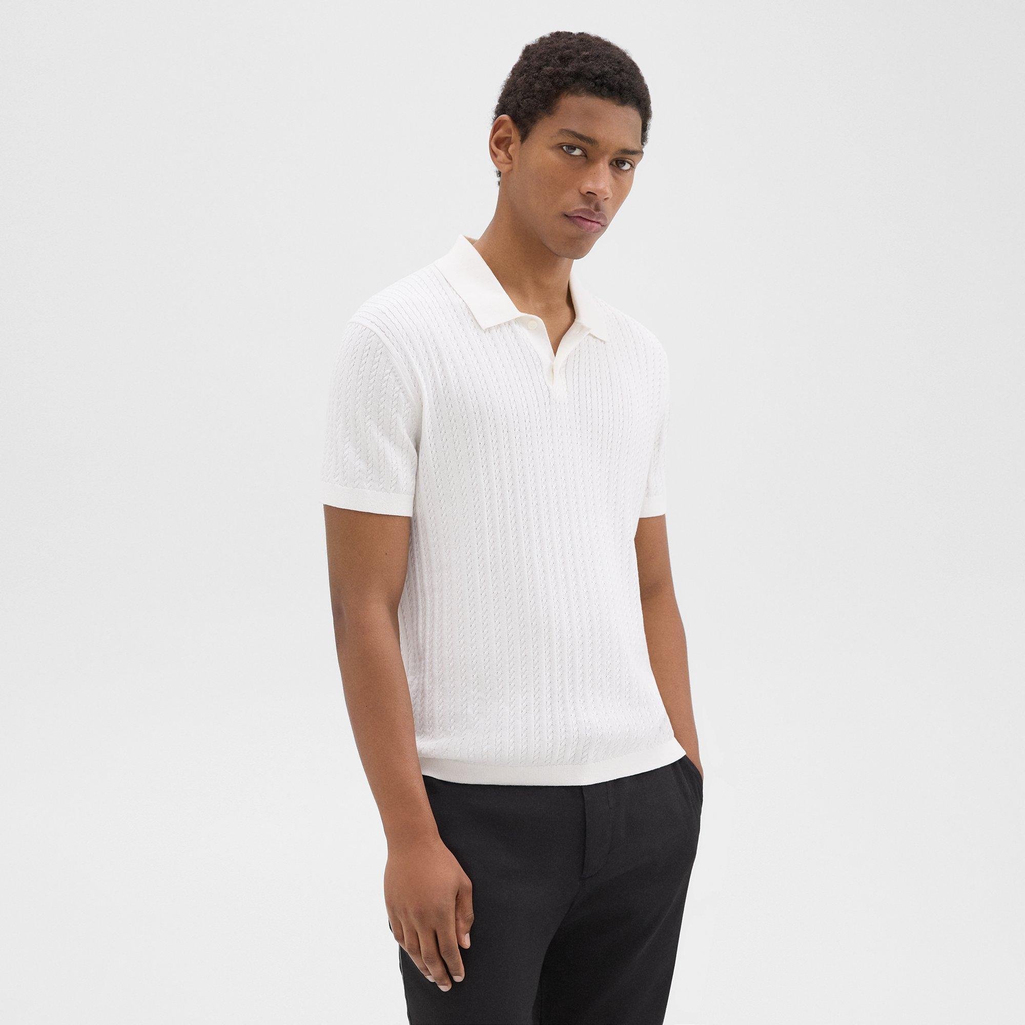 Cable Knit Polo in Cotton