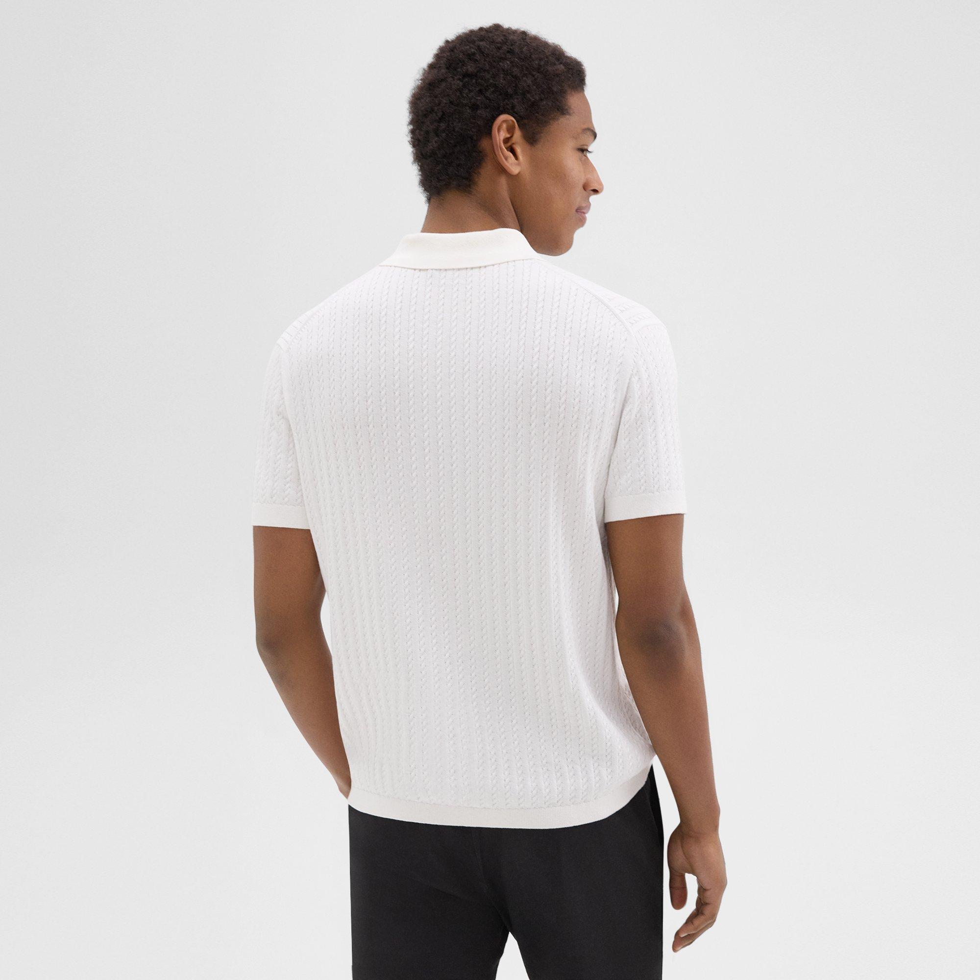 Cable Knit Polo in Cotton