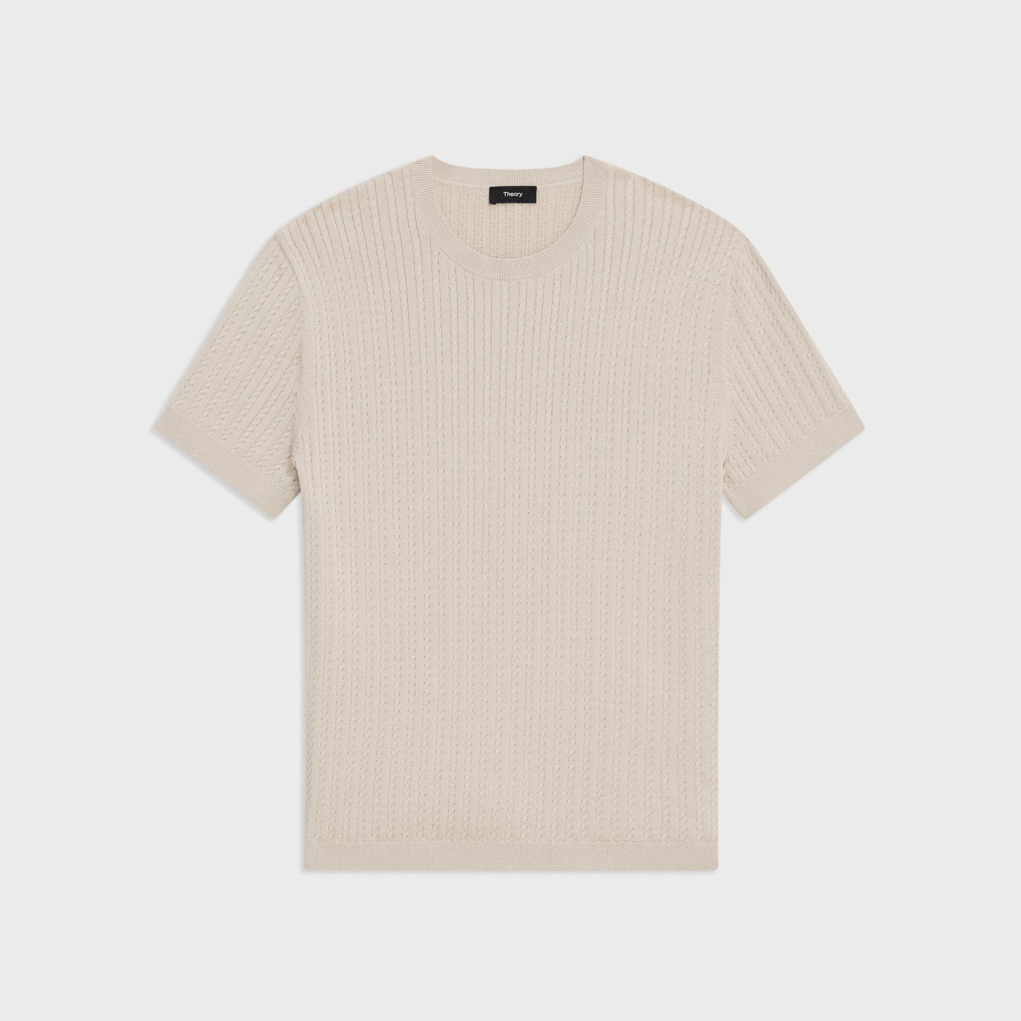 Cable Knit Tee in Cotton