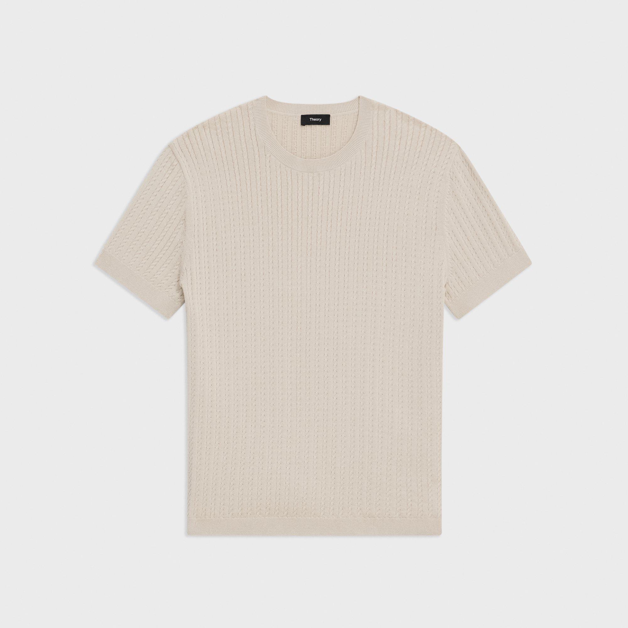 Cotton Cable Knit Tee | Theory