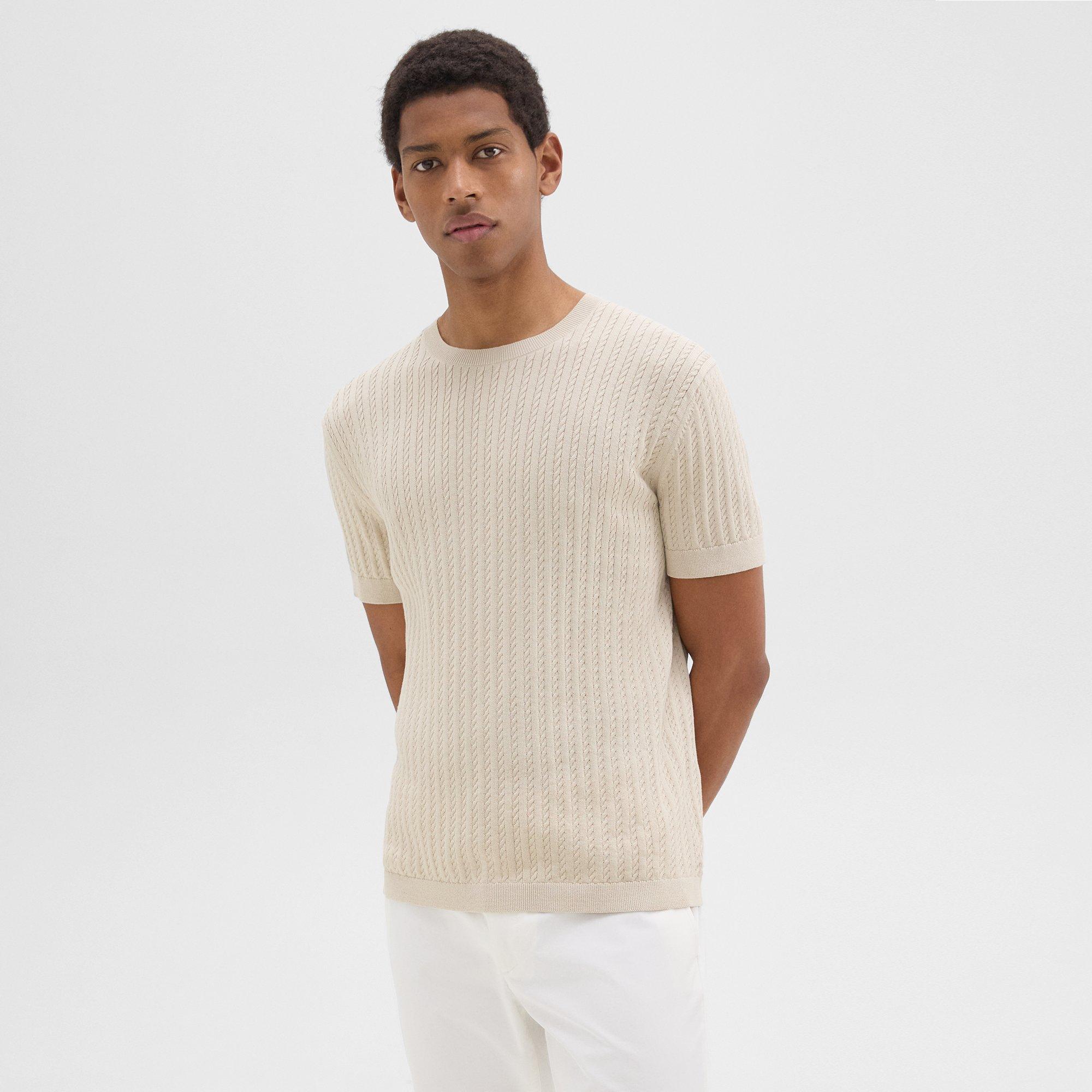 Cable Knit Tee in Cotton