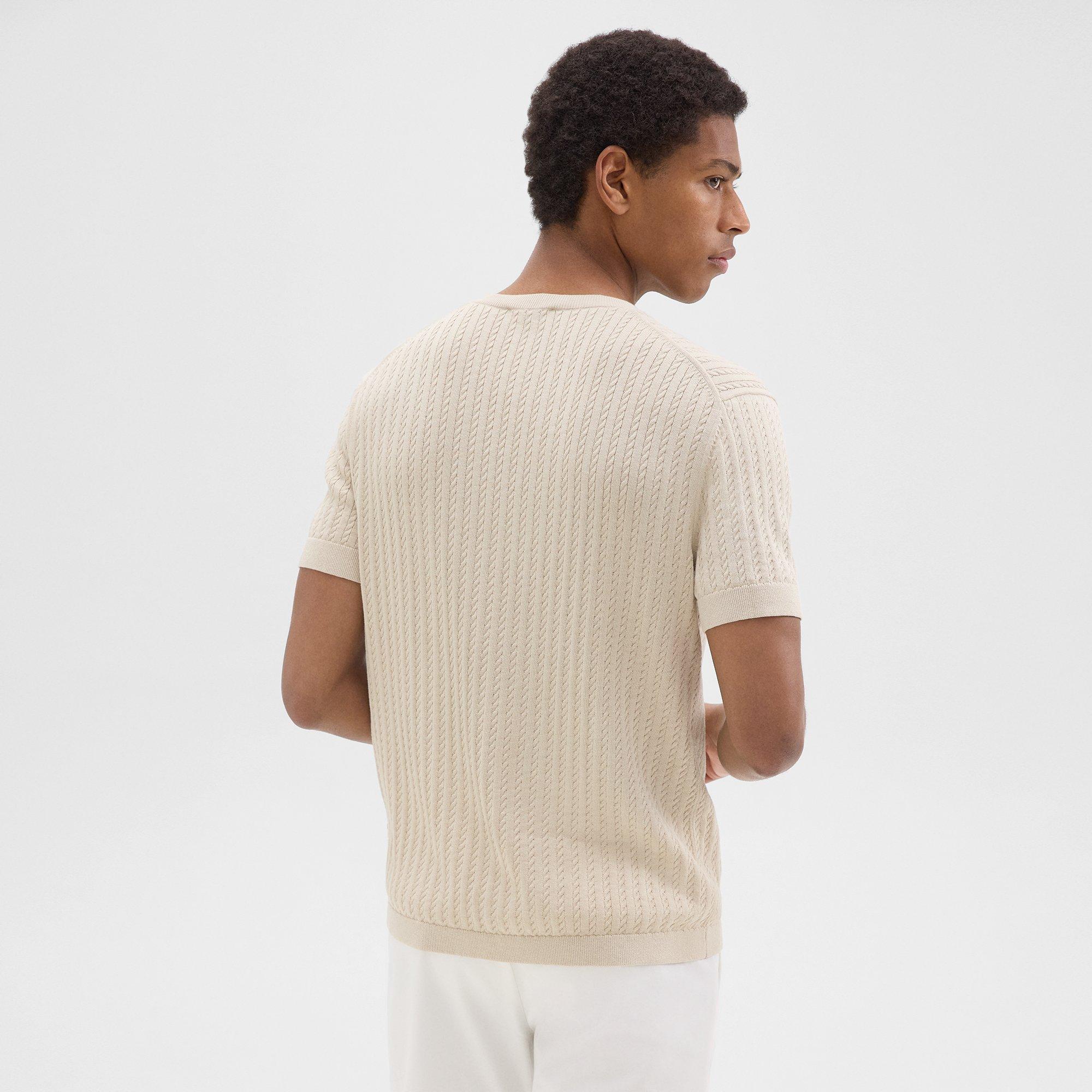 Cable Knit Tee in Cotton