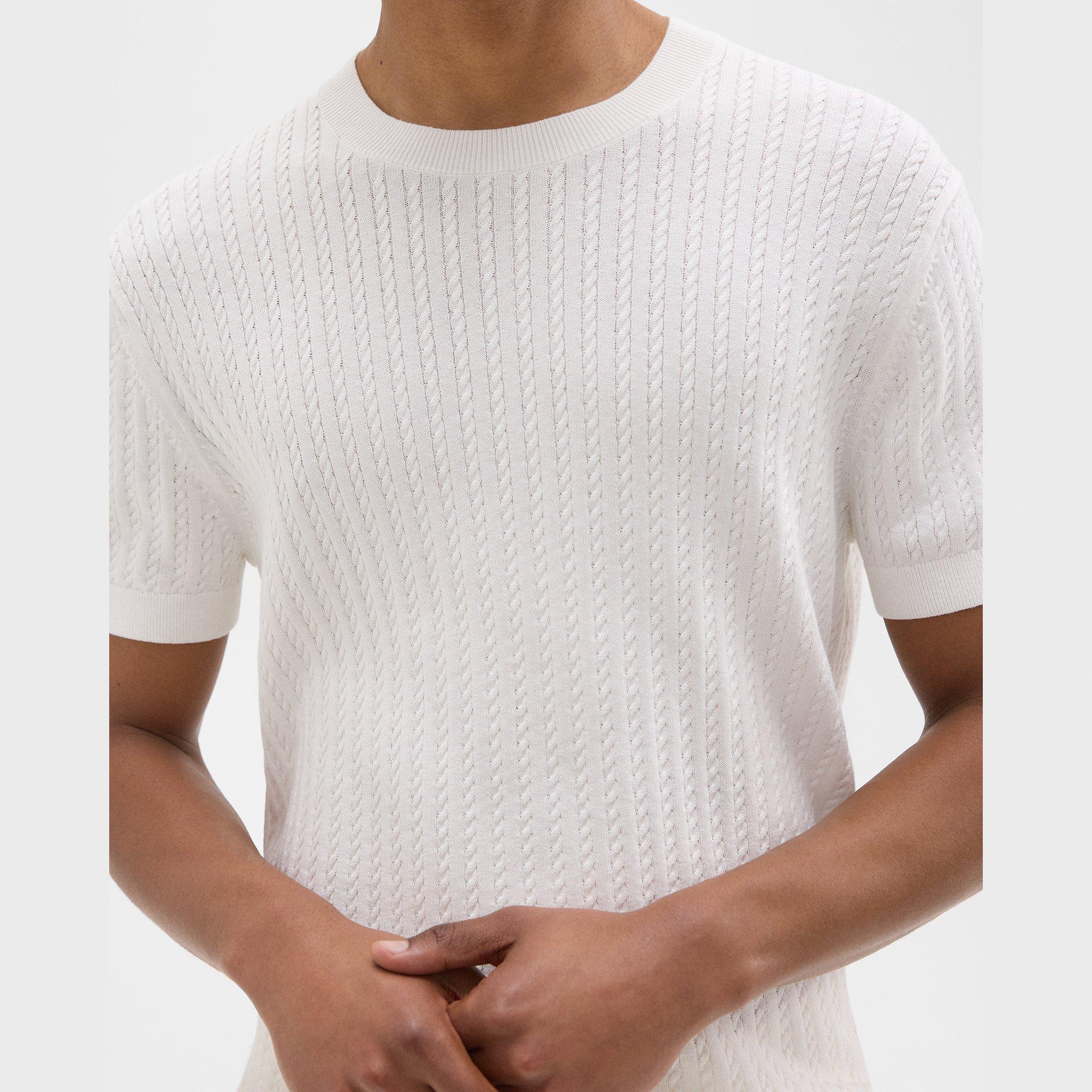 Cable Knit Tee in Cotton