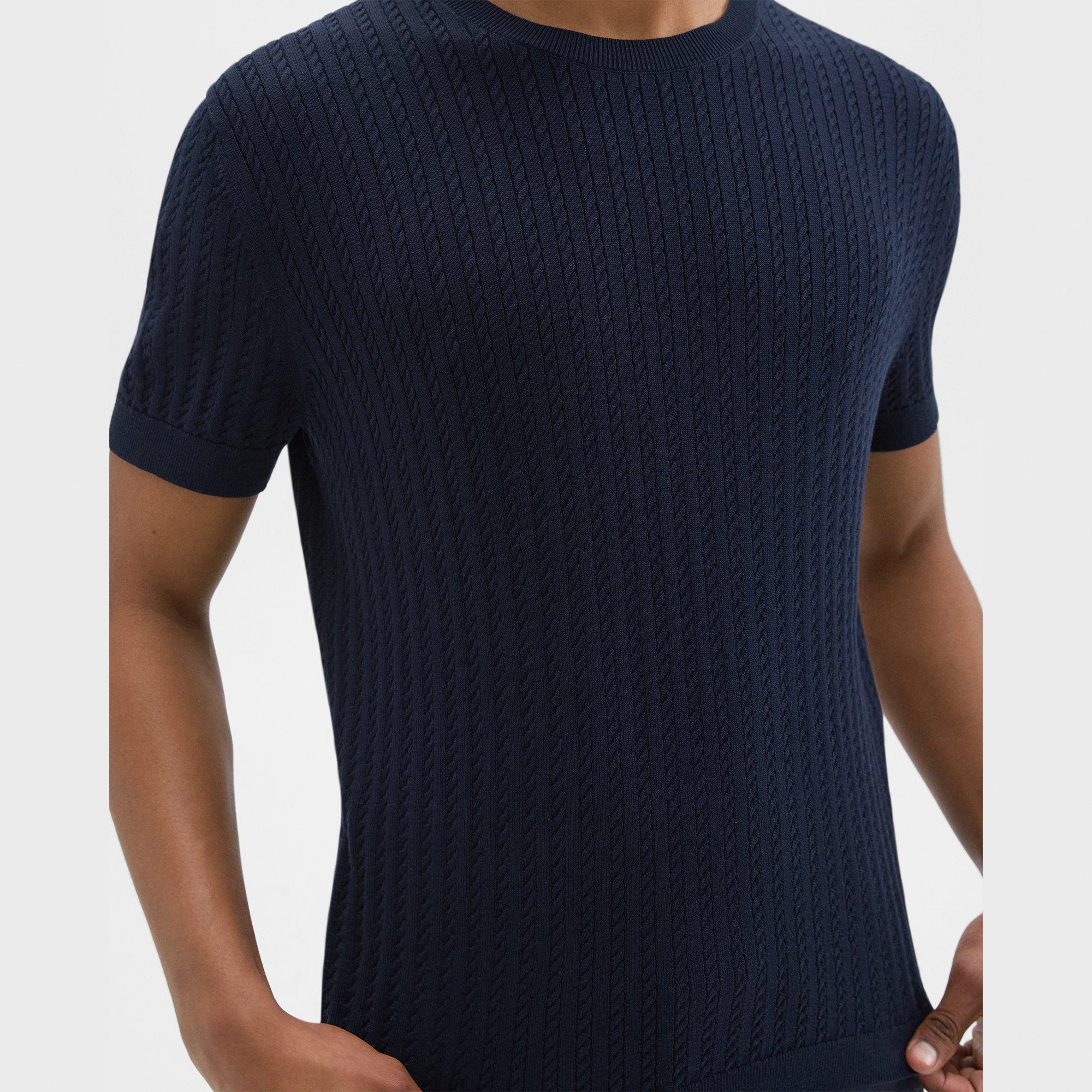 Cable Knit Tee in Cotton