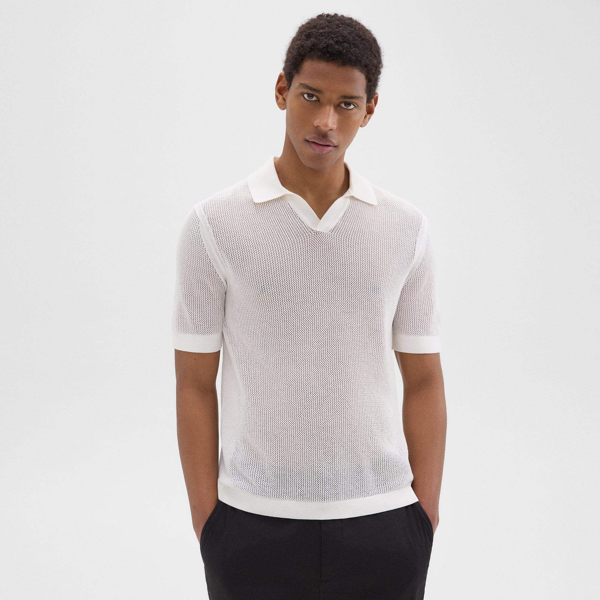 띠어리 Theory Brenan Polo Shirt in Cotton,IVORY