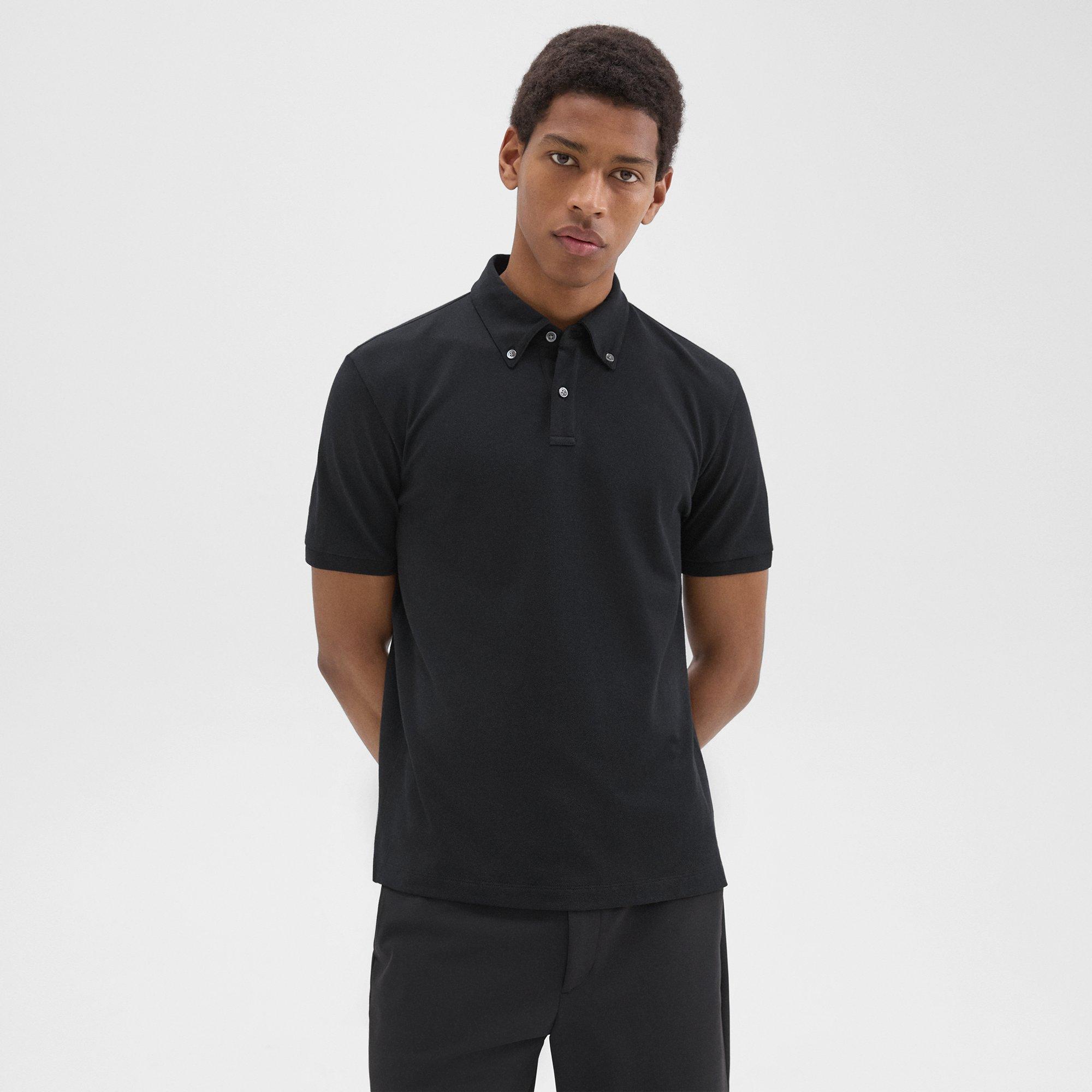 띠어리 Theory Tailored Polo Shirt in Function Pique,BLACK