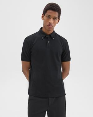 띠어리 Theory Tailored Polo Shirt in Function Pique,BLACK
