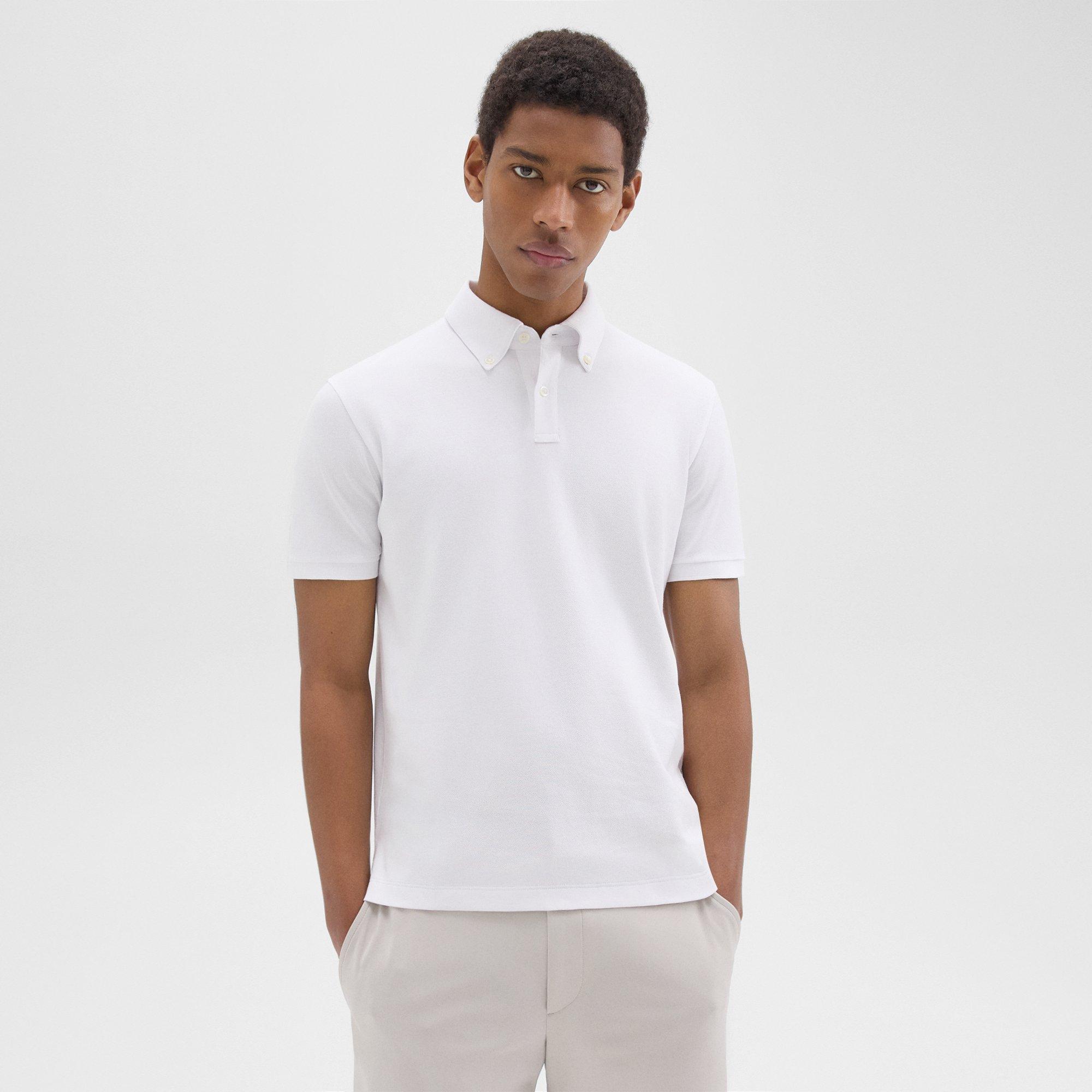 띠어리 Theory Tailored Polo Shirt in Function Pique,WHITE