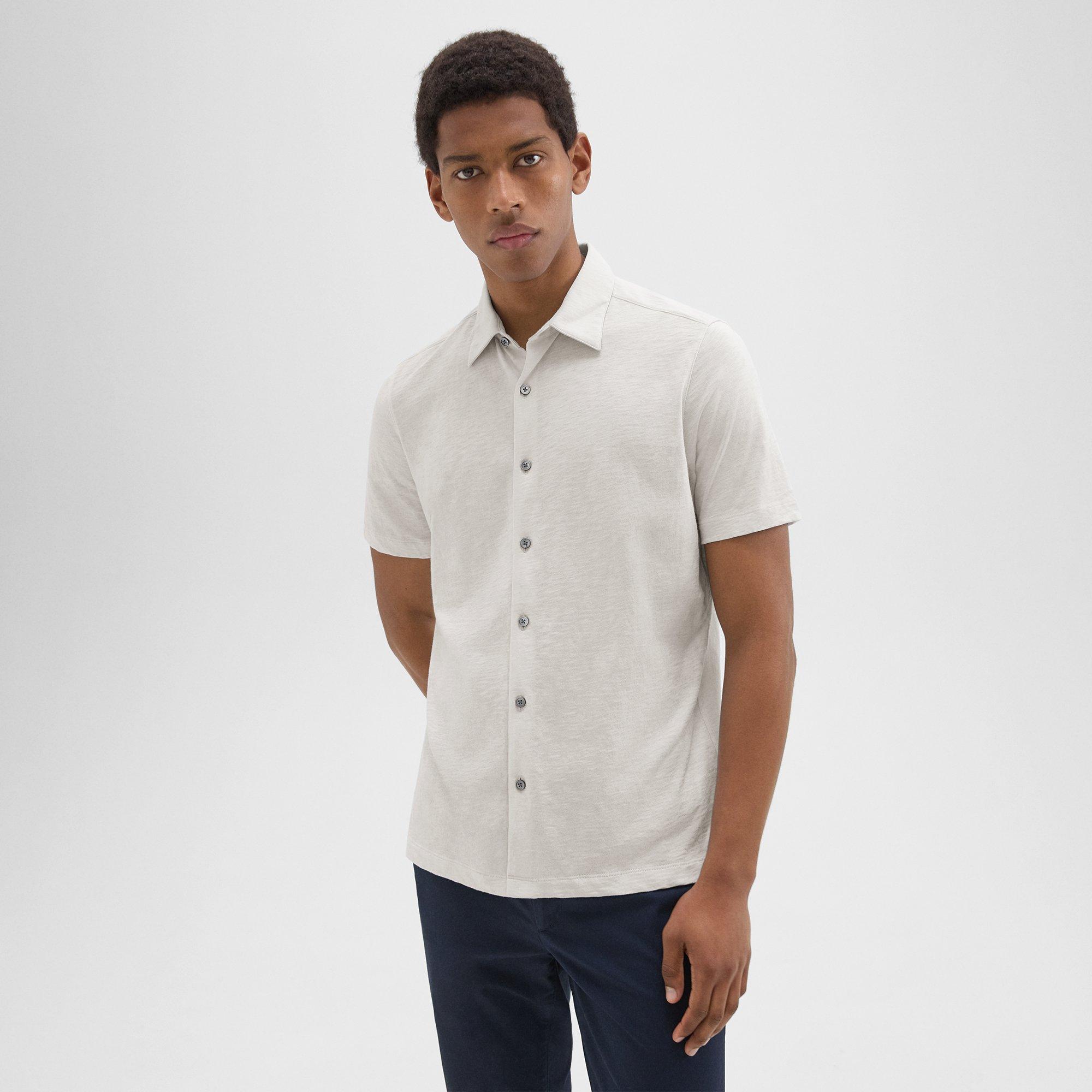 Slub Cotton Noran Short-Sleeve Shirt | Theory