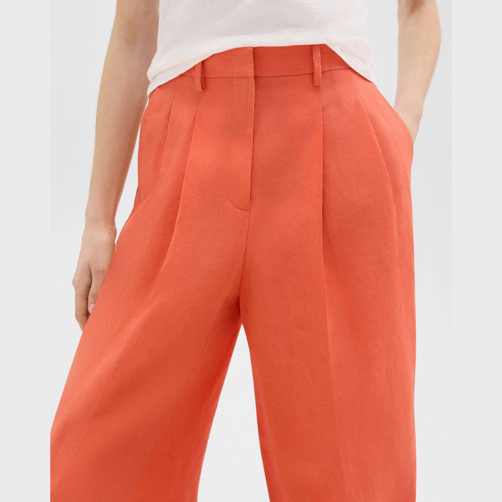 Double Pleat Pant in Galena Linen