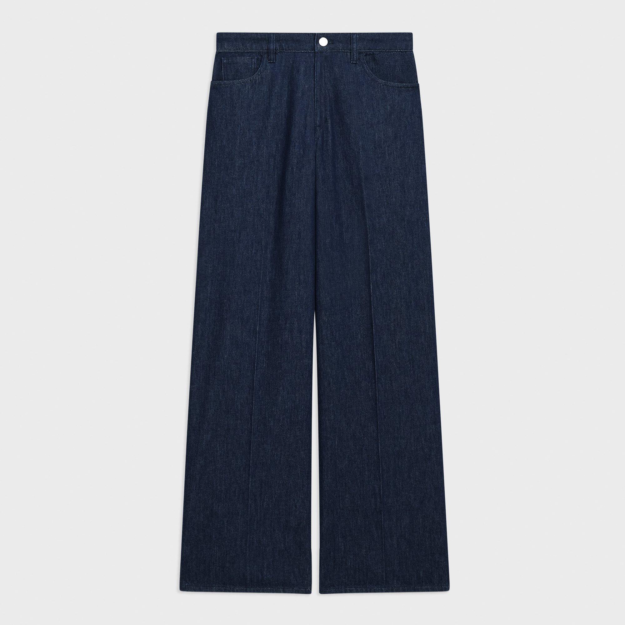 Pantalon Droit à 5 Poches en Denim