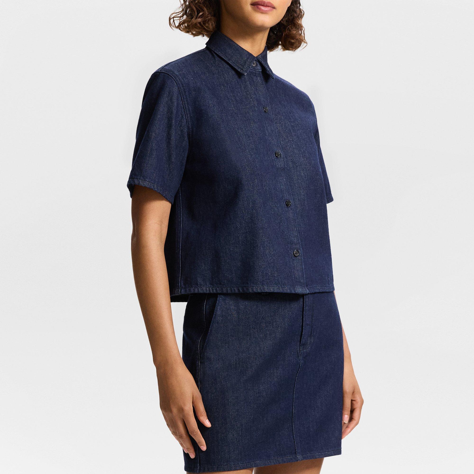 Short-Sleeve Shirt in Denim