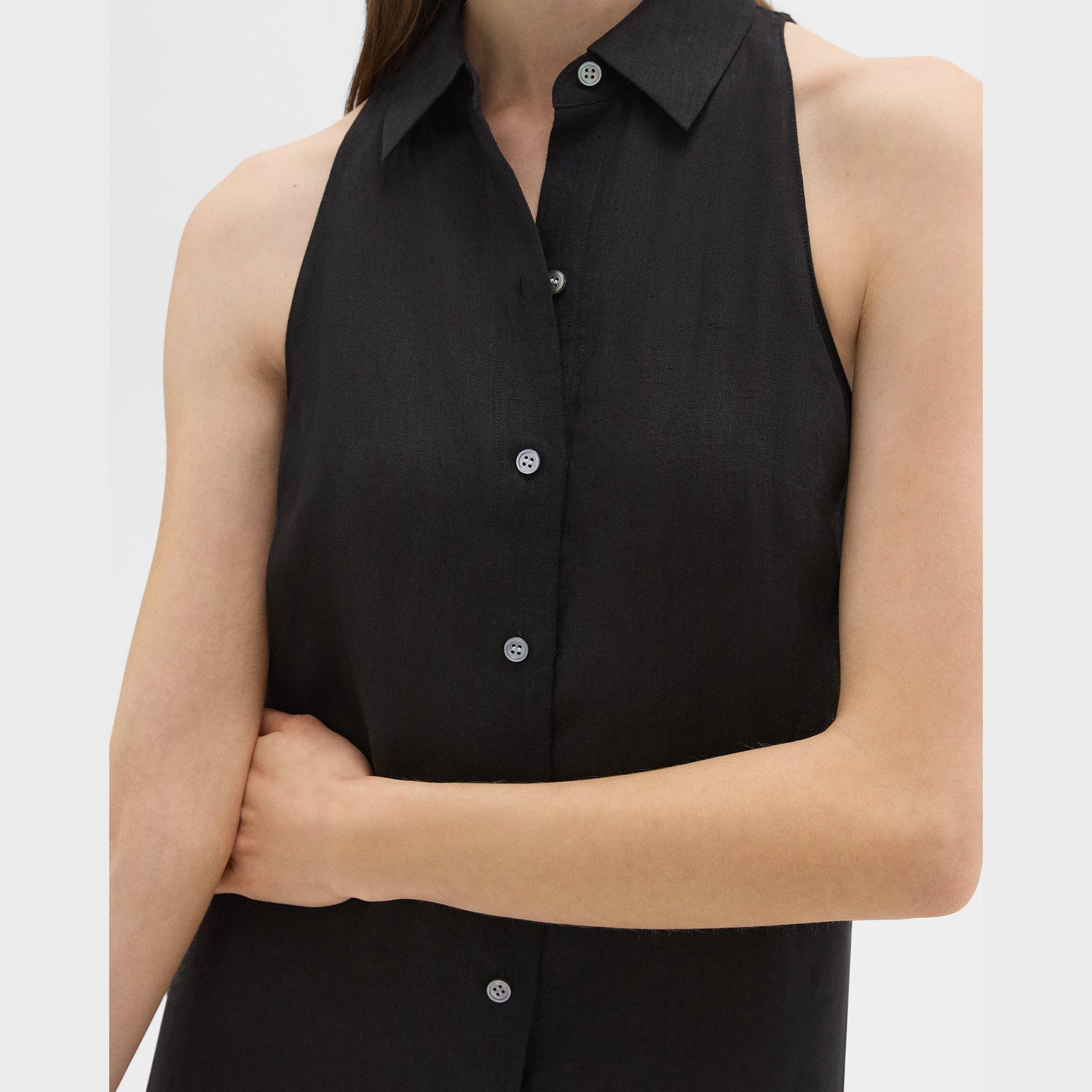 Halter Neck Shirt Dress in Hemp