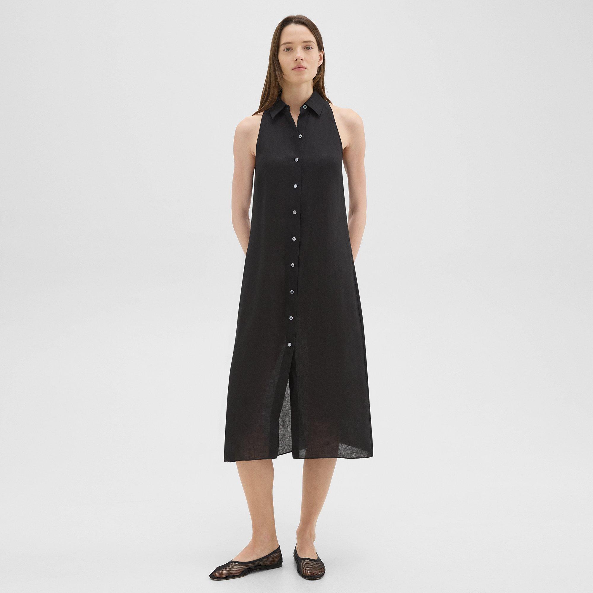 Halter Neck Shirt Dress in Hemp