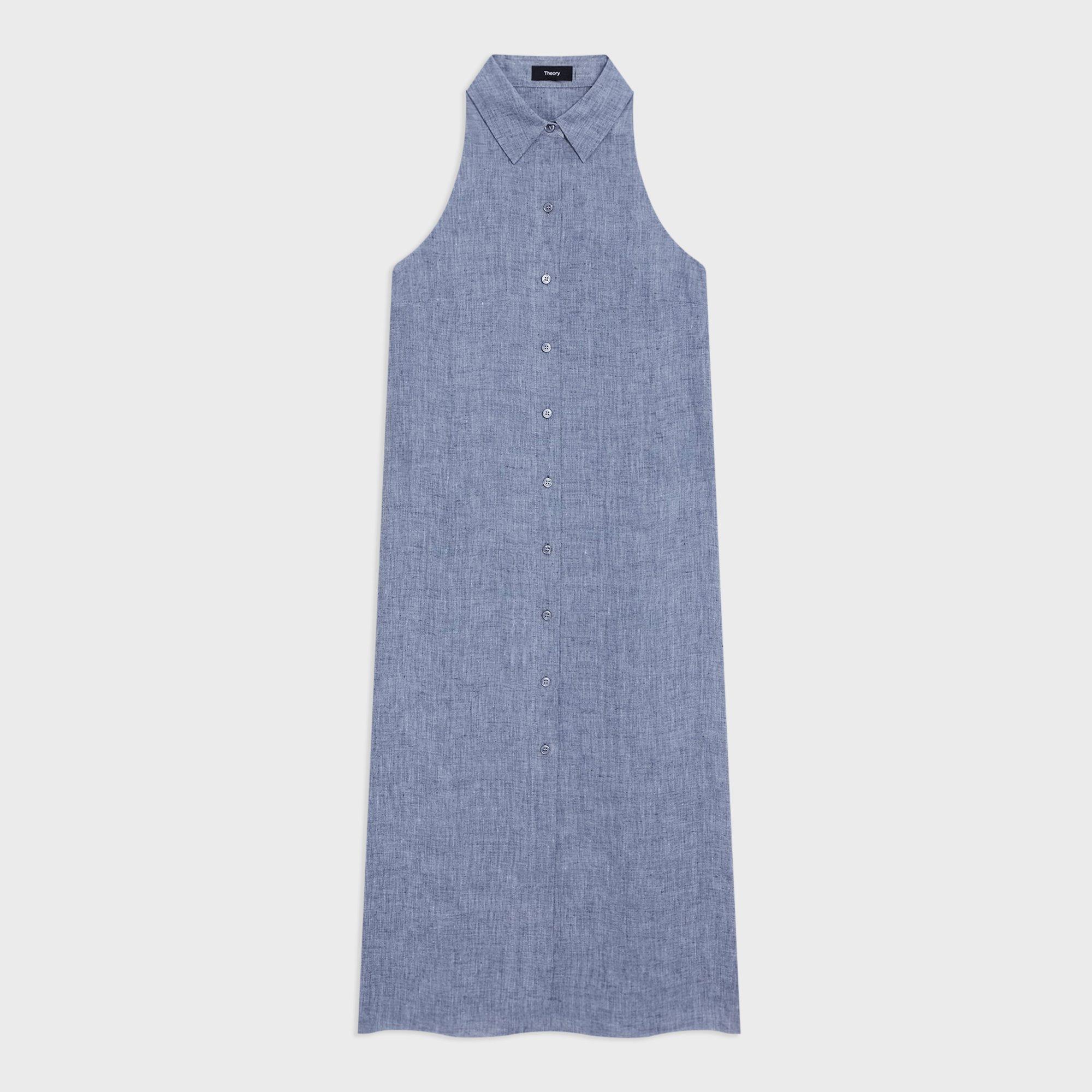 Halter Neck Shirt Dress in Hemp