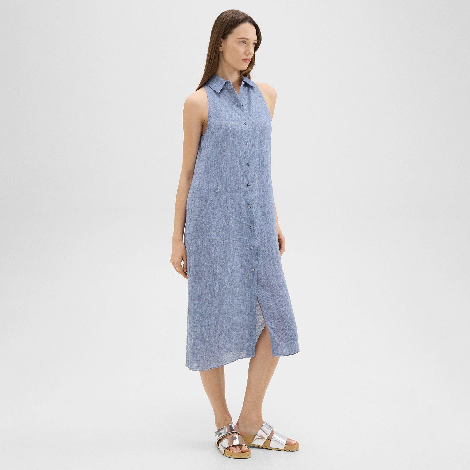 Halter Neck Shirt Dress in Hemp