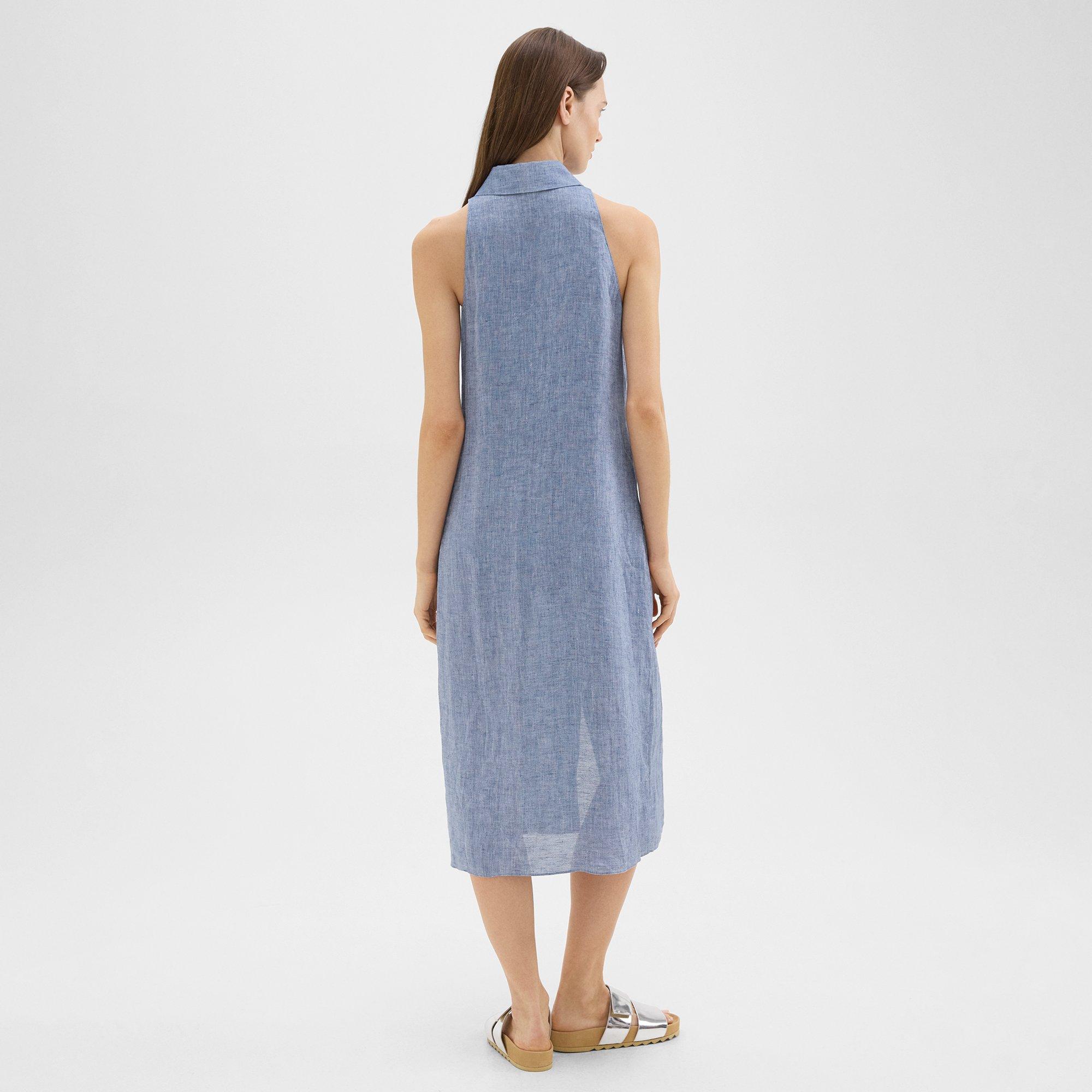 Halter Neck Shirt Dress in Hemp