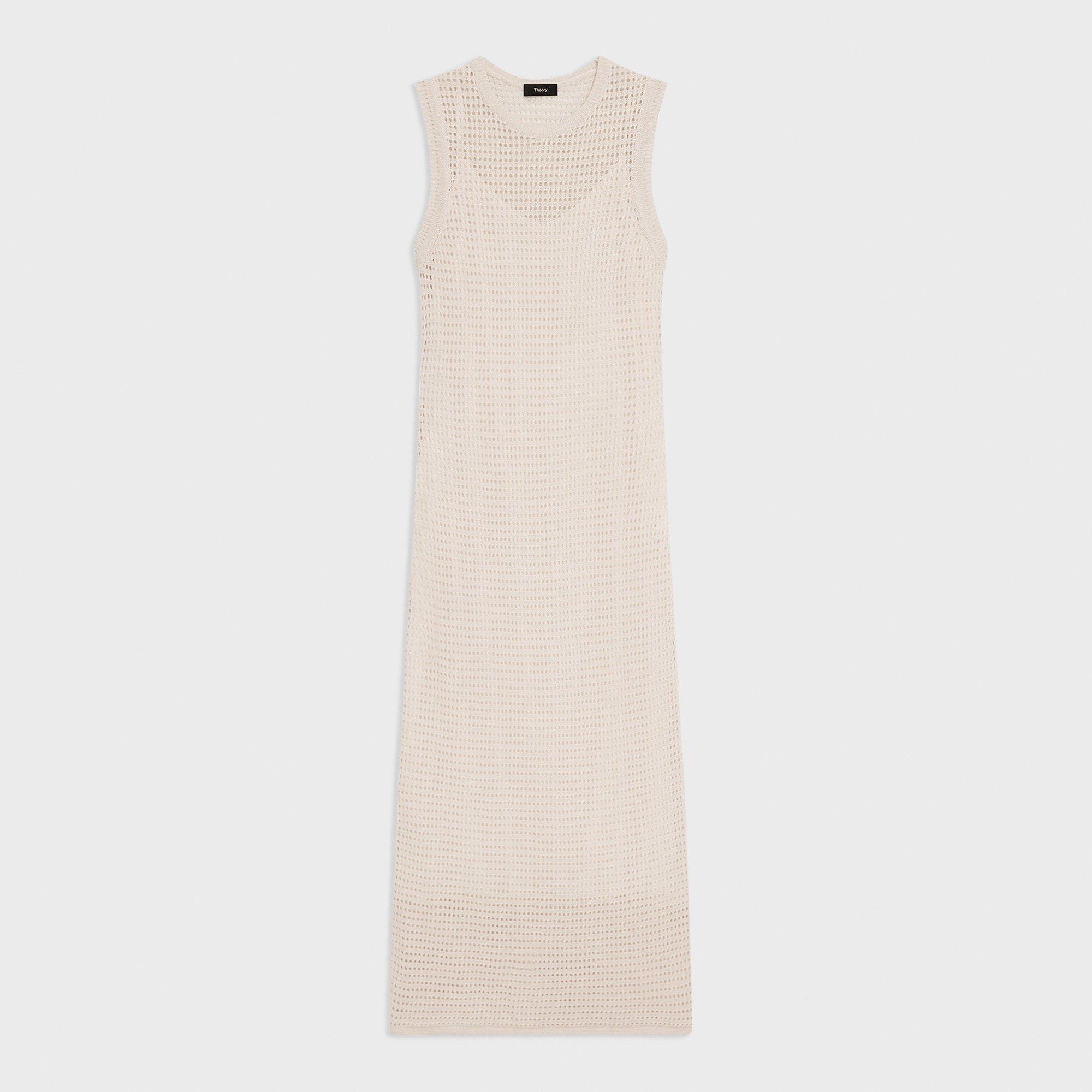 Mesh Maxi Dress in Linen-Viscose