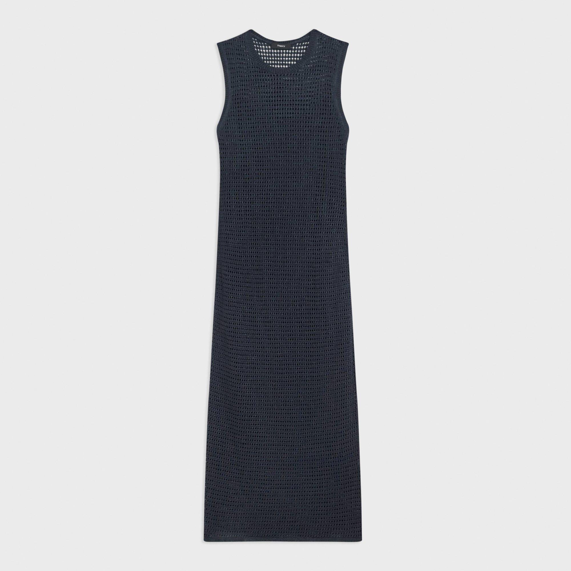 Mesh Maxi Dress in Linen-Viscose