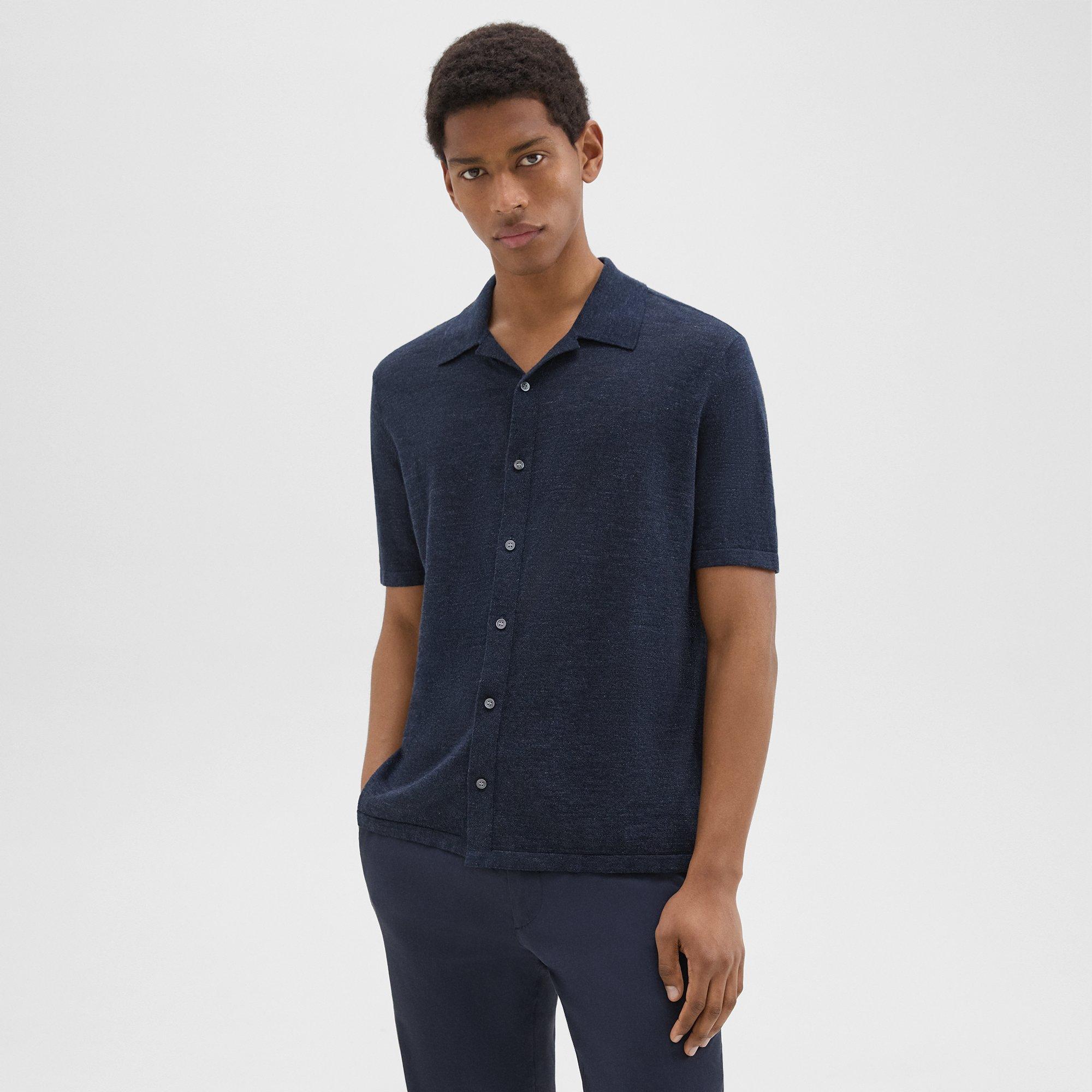 Camp Collar Shirt in Cotton-Linen