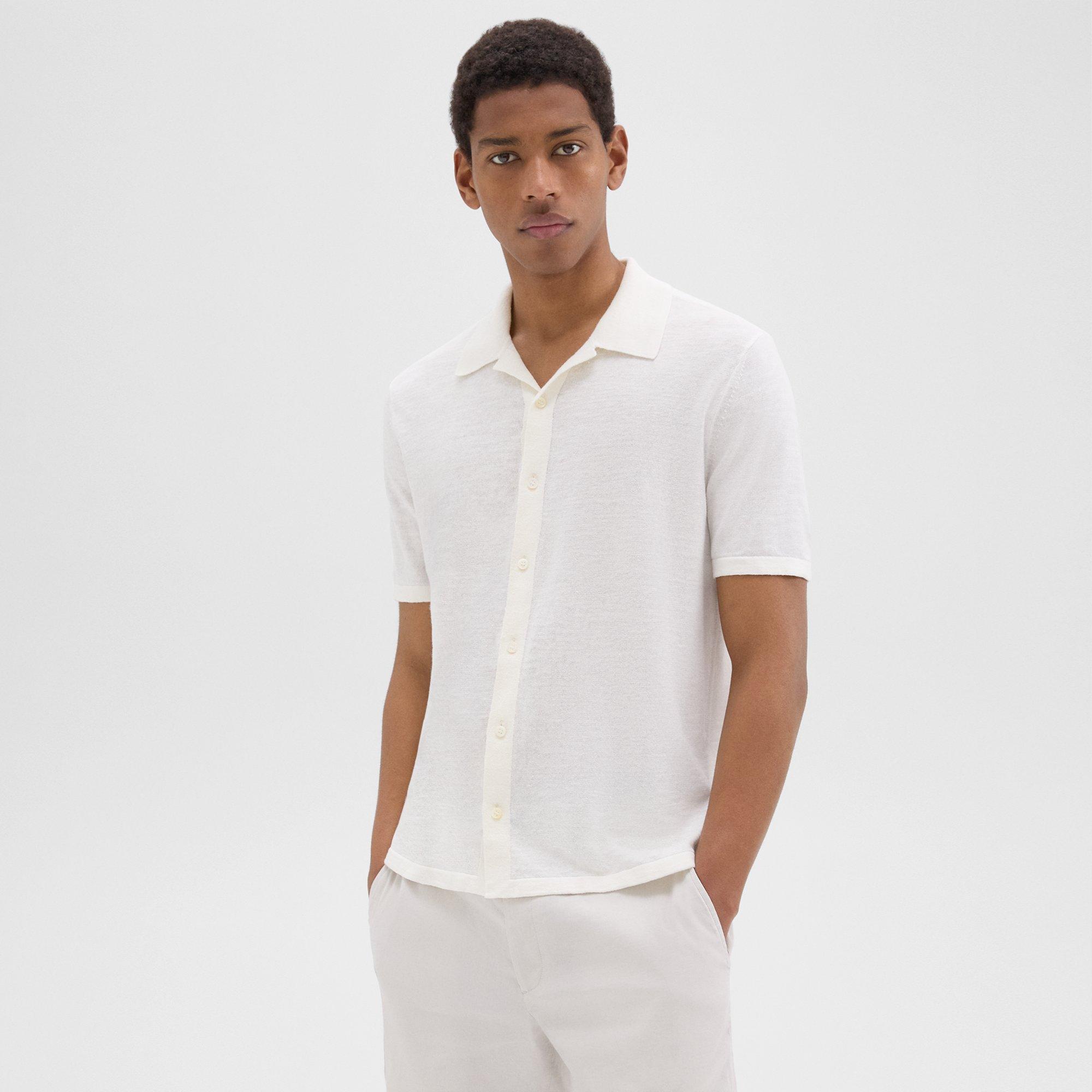 Camp Collar Shirt in Cotton-Linen