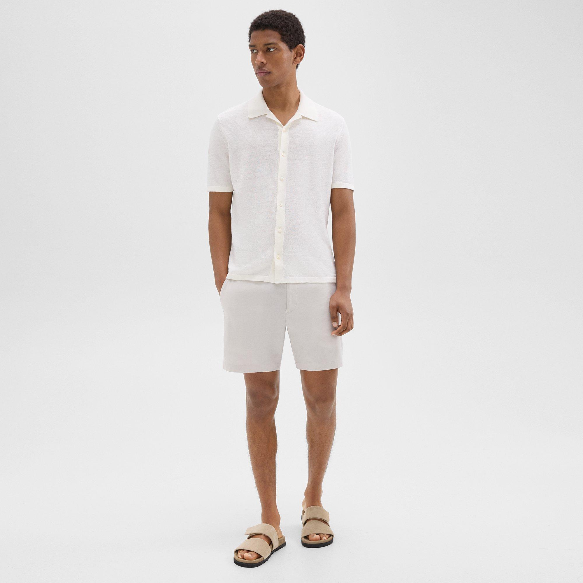 Camp Collar Shirt in Cotton-Linen