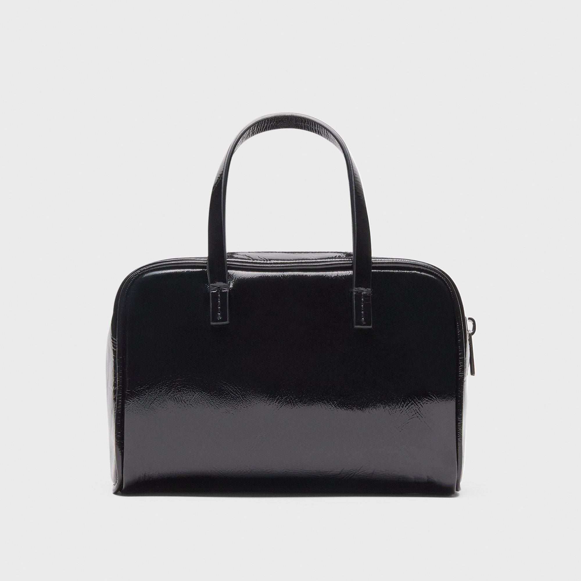 Mini Pillow Bag in Crinkled Patent Leather