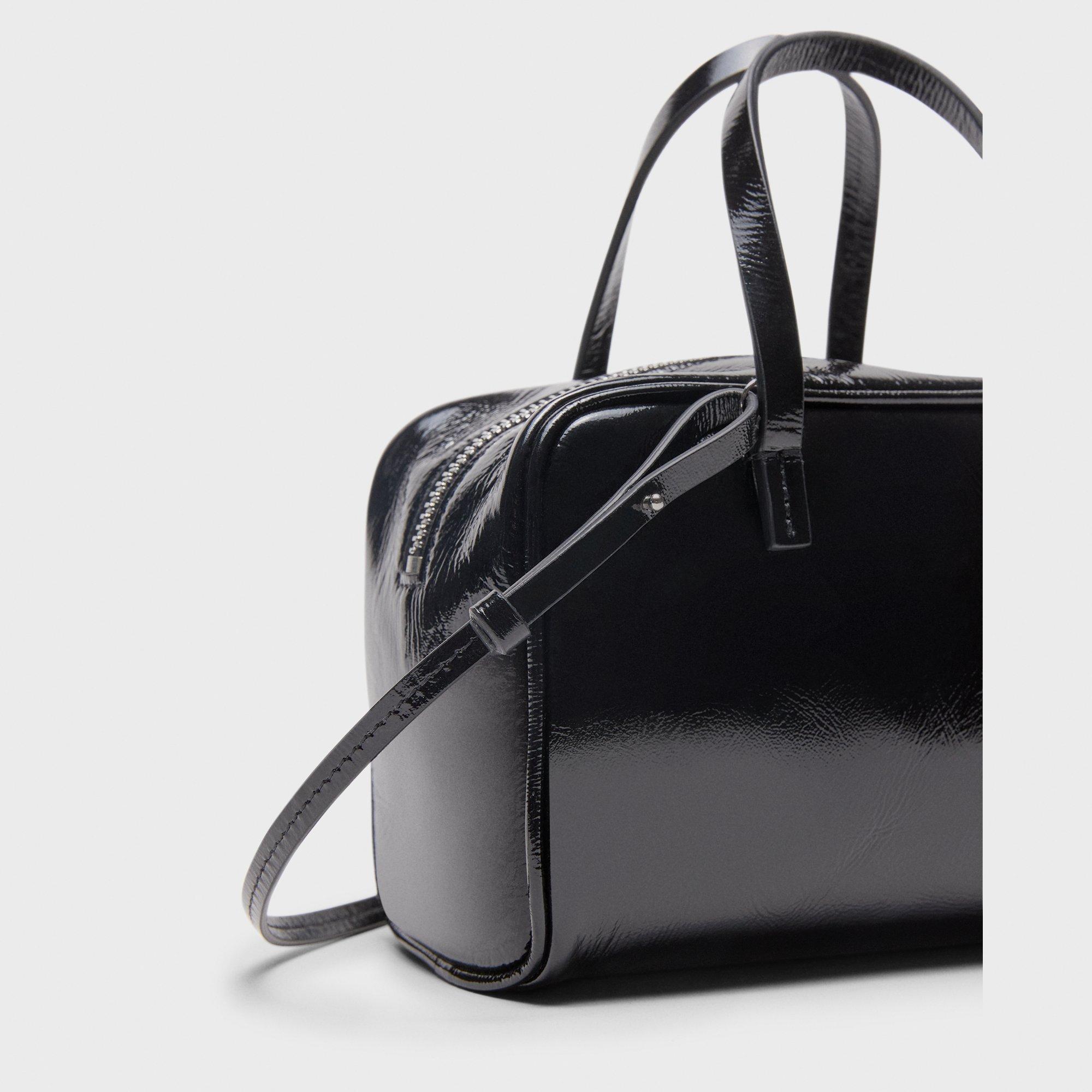 Mini Pillow Bag in Crinkled Patent Leather