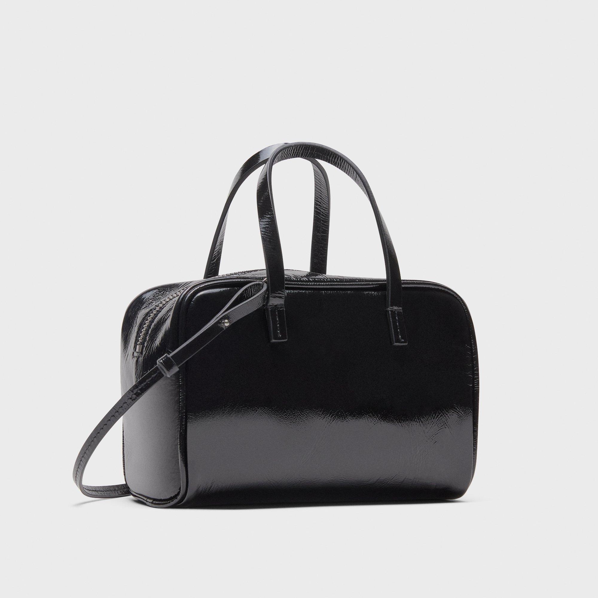 Mini Pillow Bag in Crinkled Patent Leather
