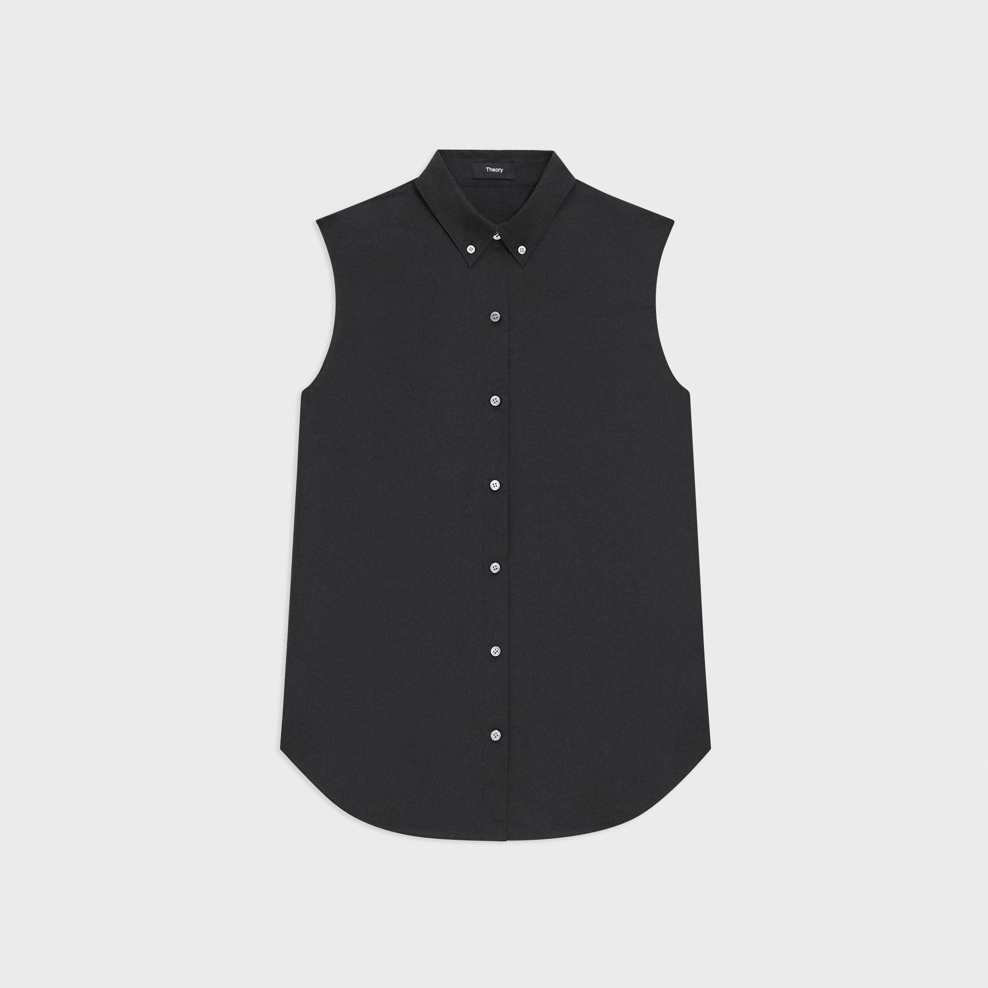 Sleeveless Shirt in Cotton-Blend