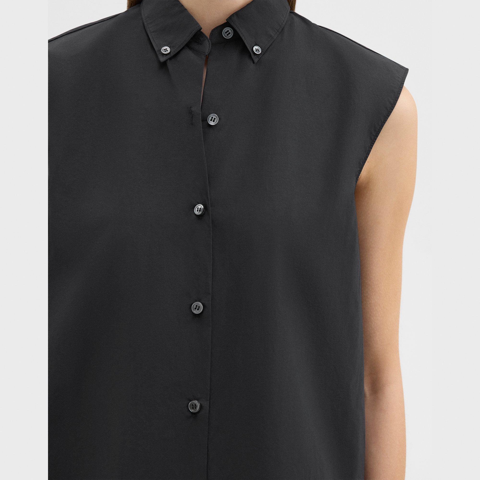 Sleeveless Shirt in Cotton-Blend