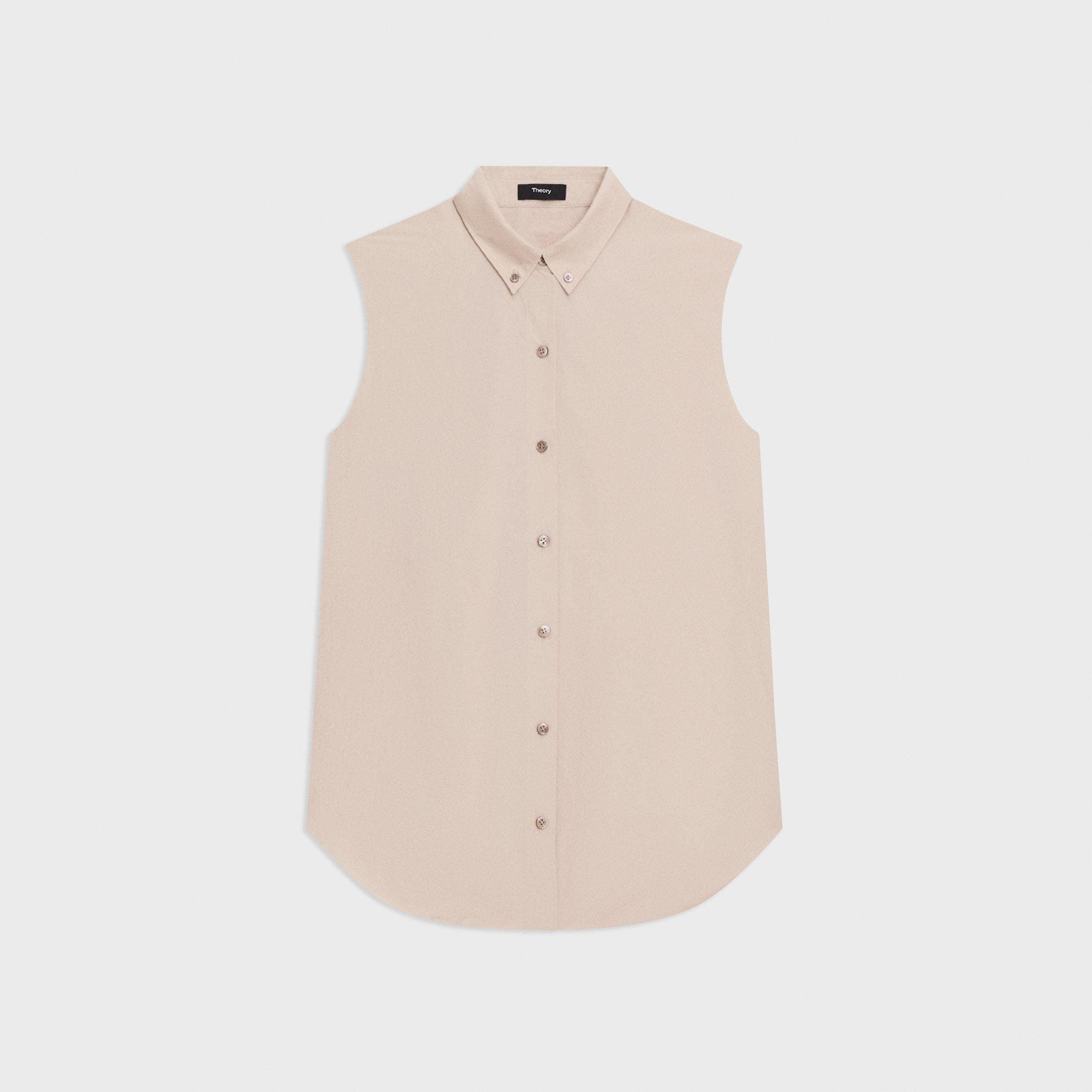 Sleeveless Shirt in Cotton-Blend