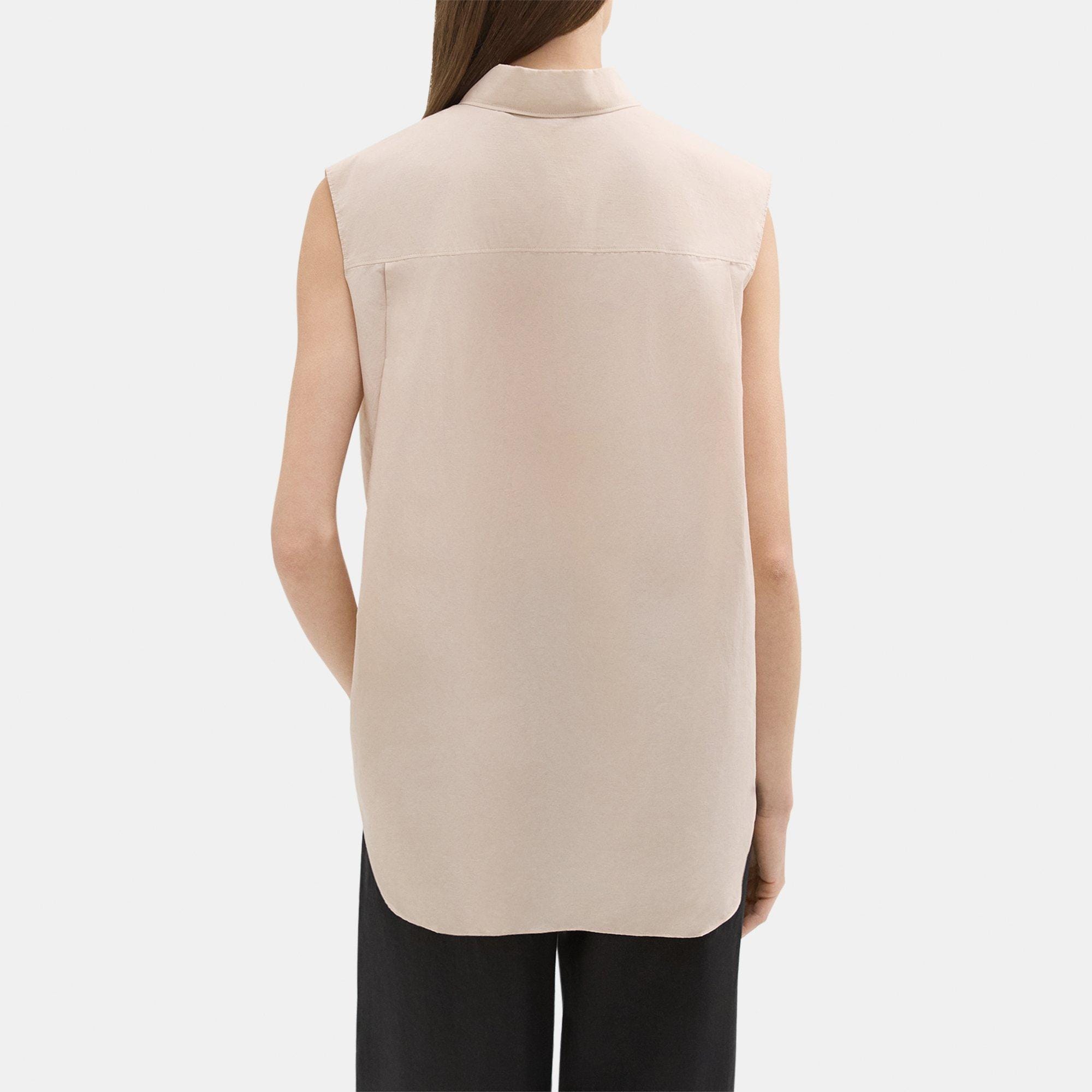 Sleeveless Shirt in Cotton-Blend