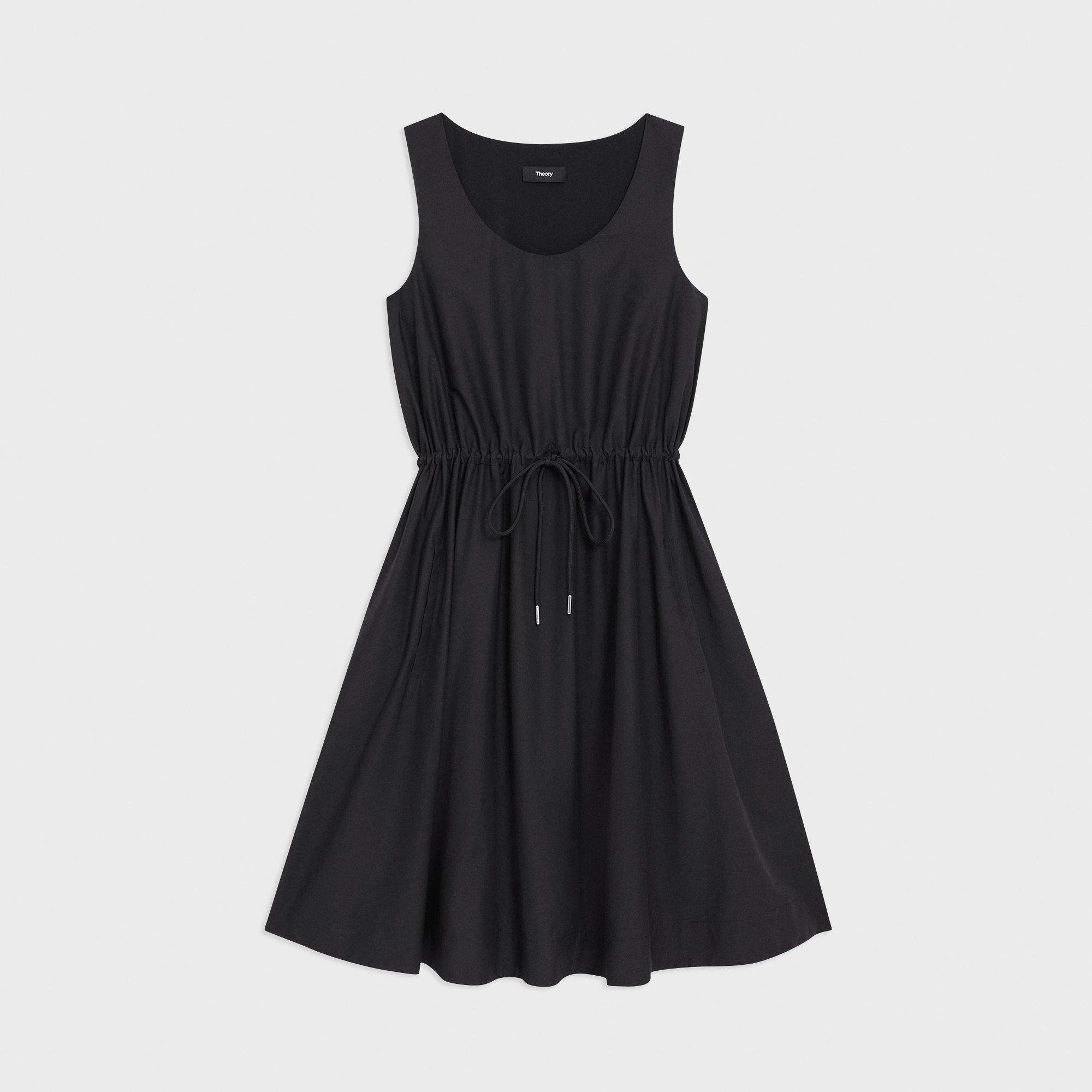 Sleeveless Drawstring Dress in Cotton-Blend