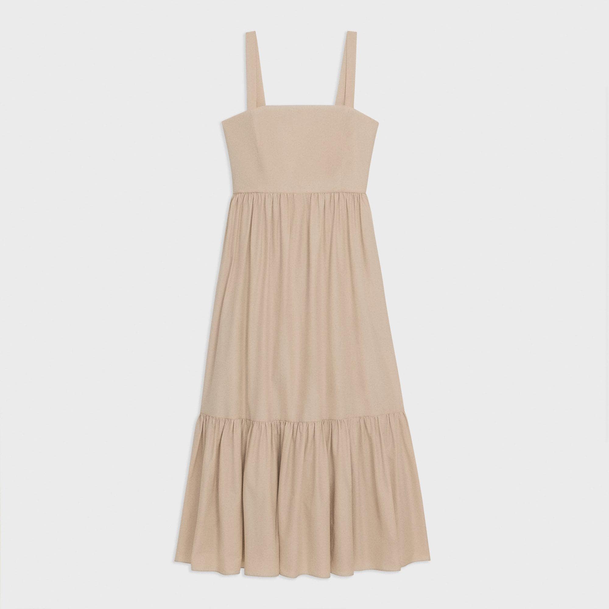 Tiered Sleeveless Dress in Cotton-Blend