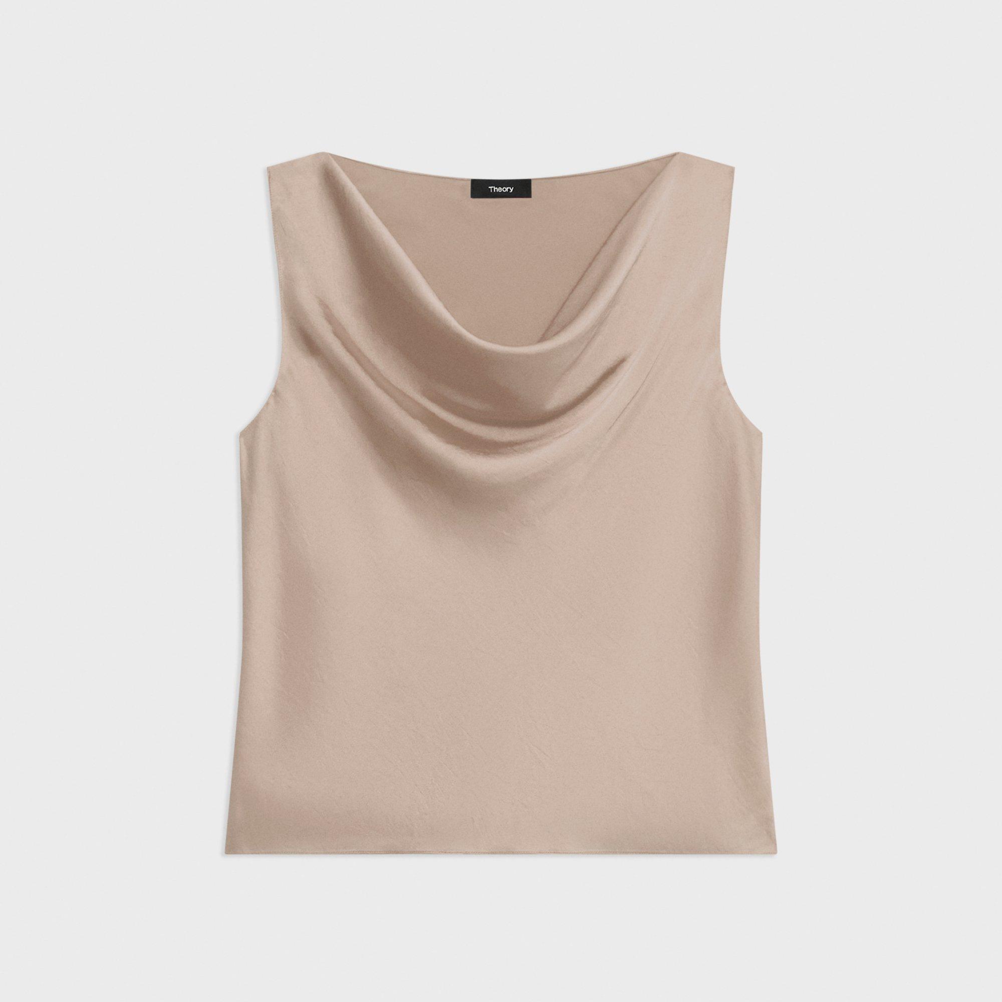 Cowl Neck Top in Crushed Satin