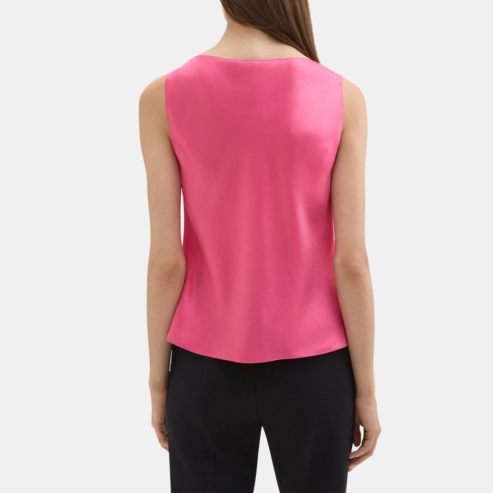 Cowl Neck Top in Crushed Satin