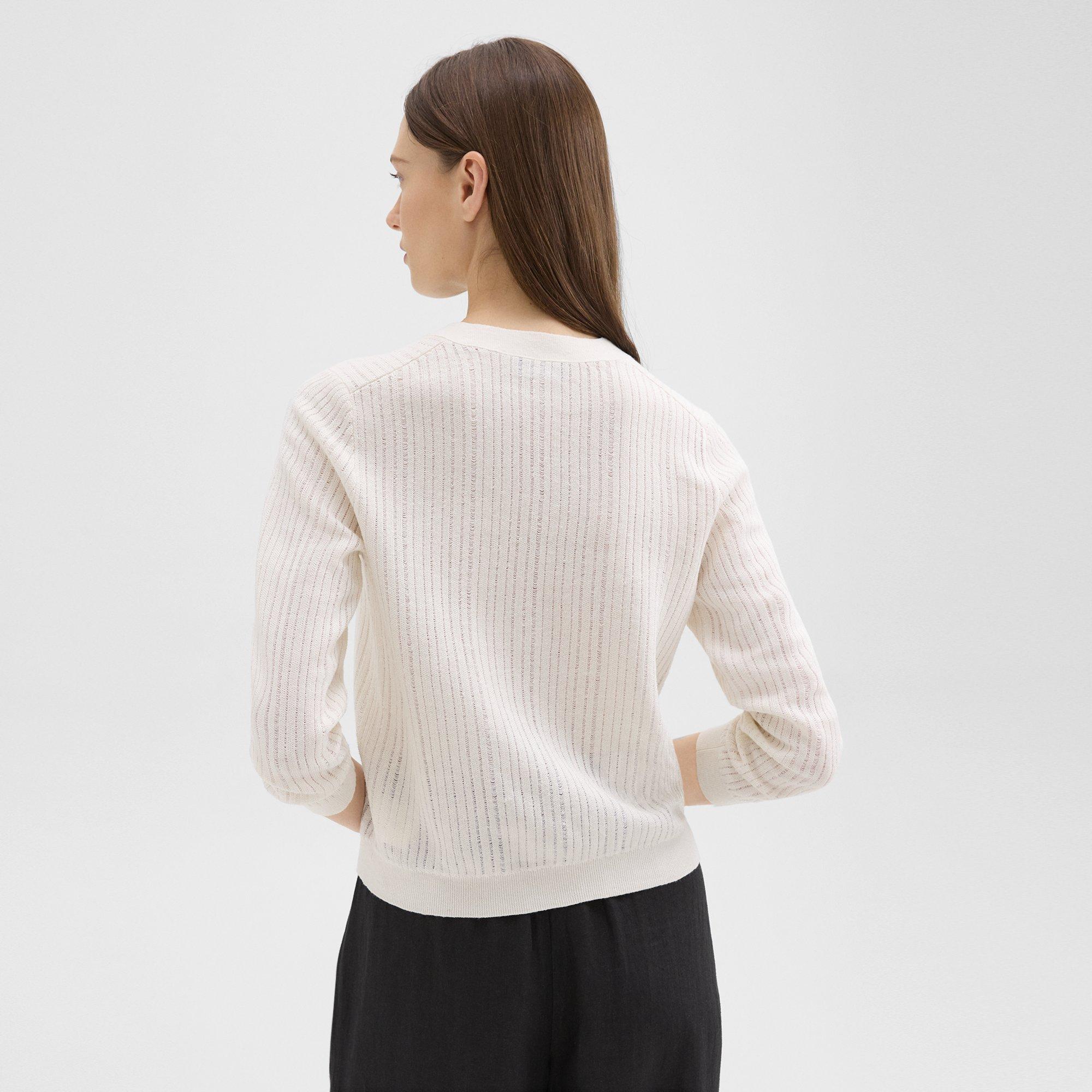 Cropped Cardigan in Linen-Viscose