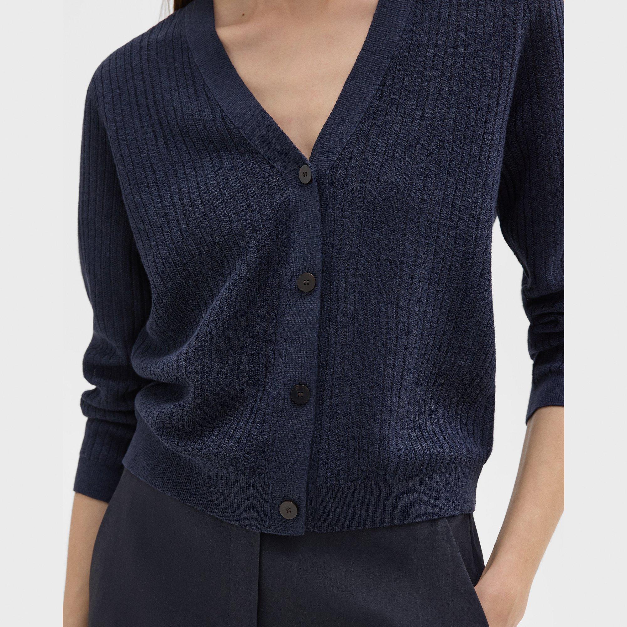 Cropped Cardigan in Linen-Viscose