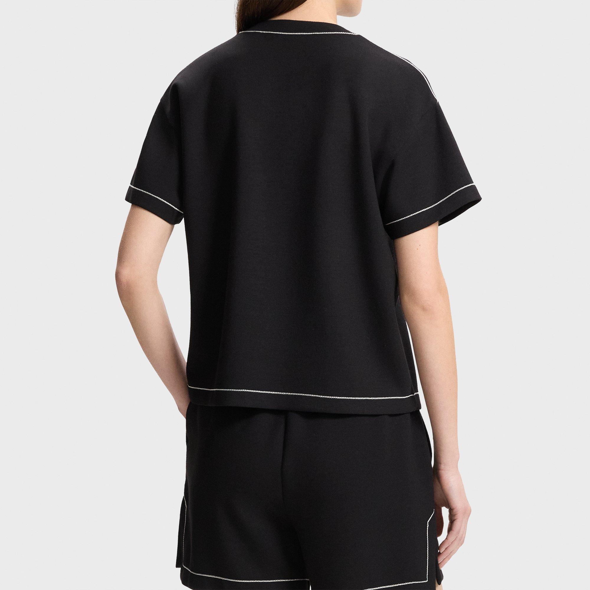 Short-Sleeve Sweatshirt in Double-Knit Jersey