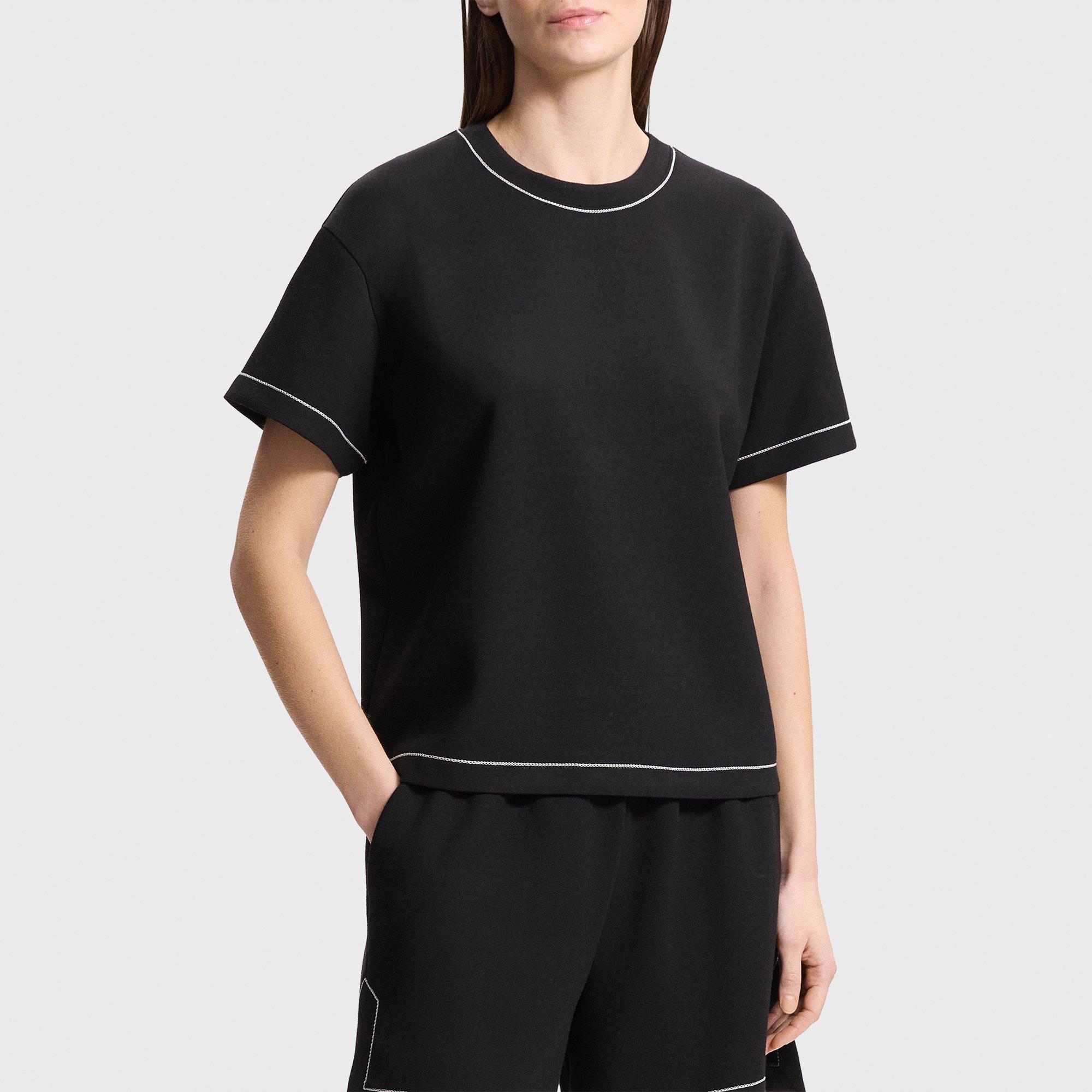 Short-Sleeve Sweatshirt in Double-Knit Jersey