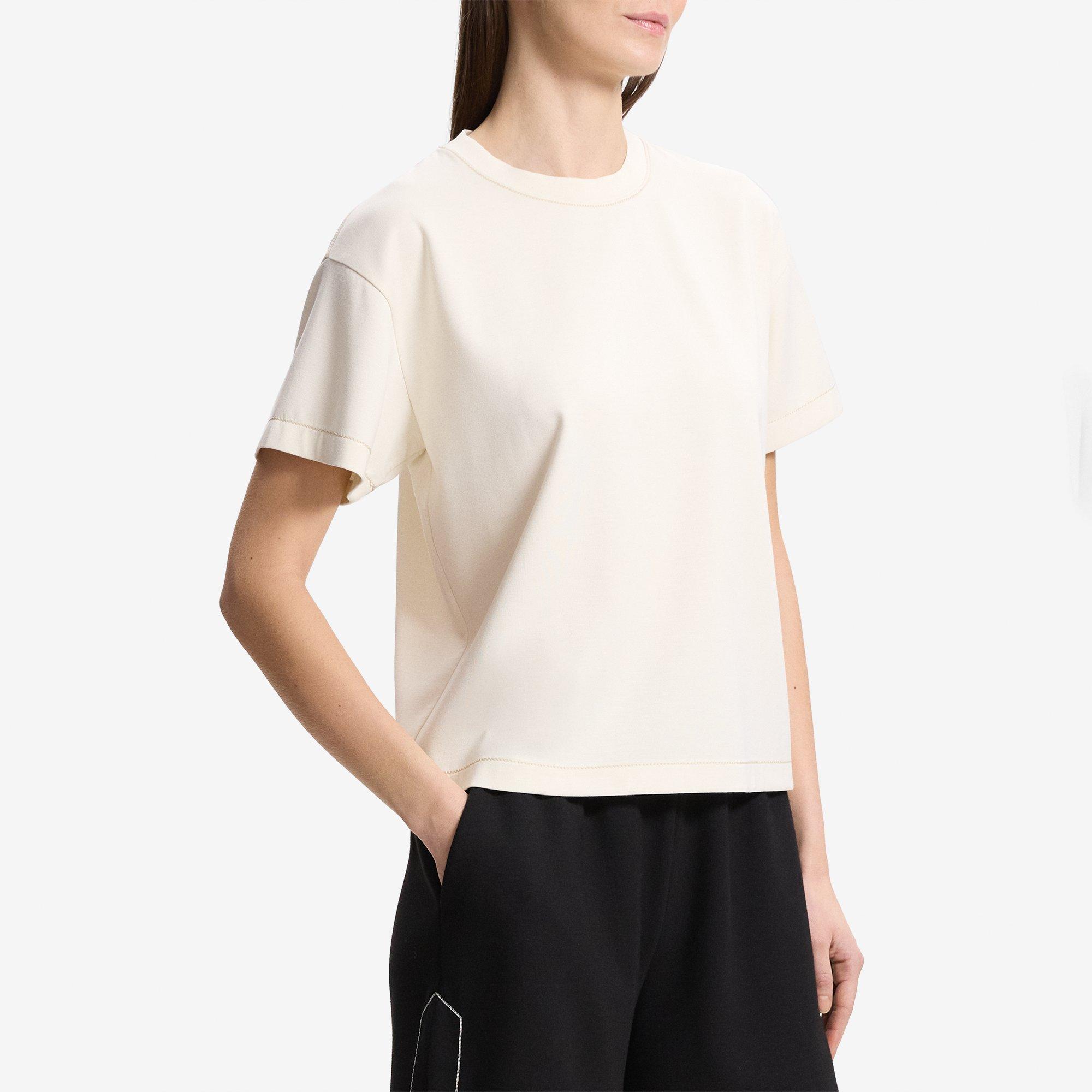 Short-Sleeve Sweatshirt in Double-Knit Jersey