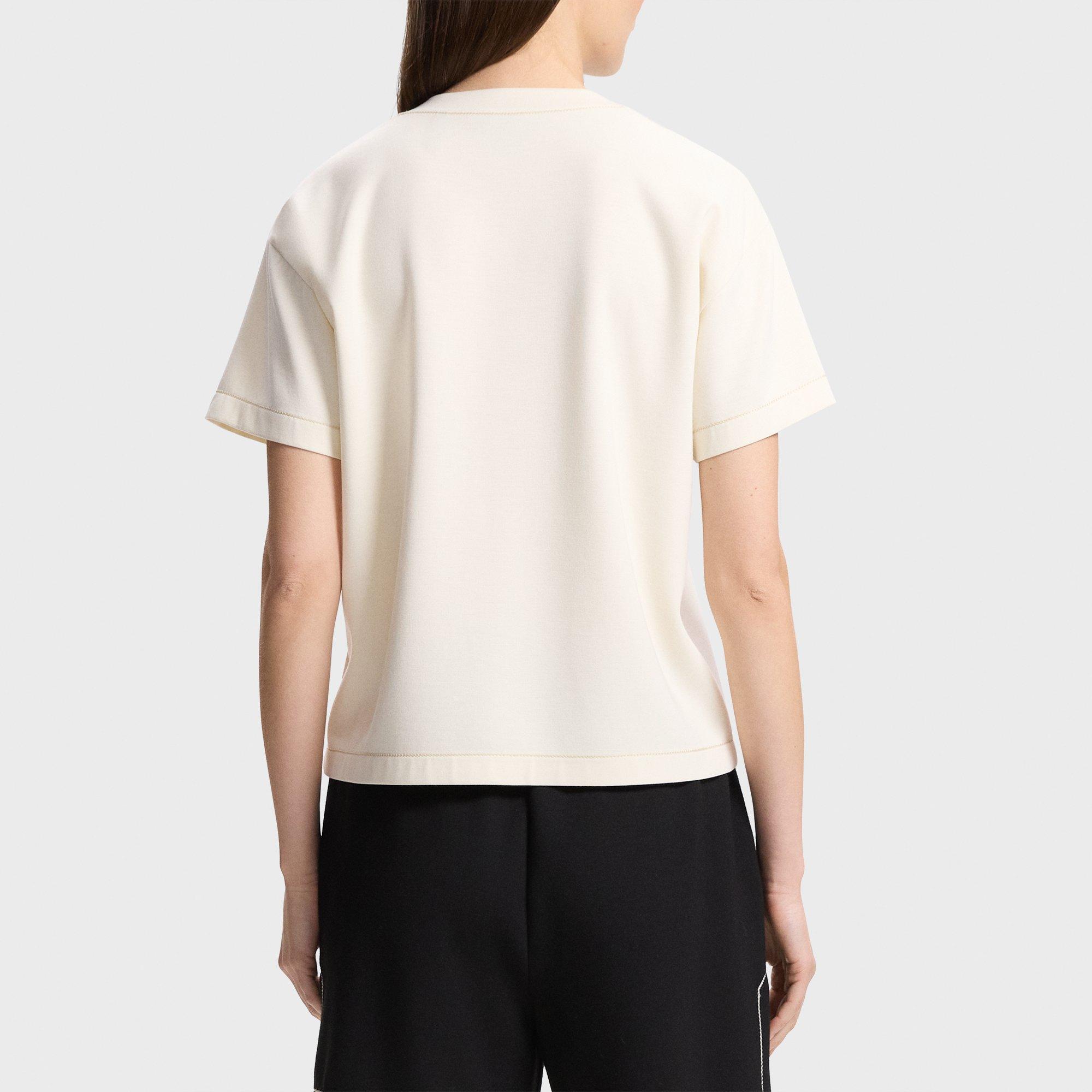 Short-Sleeve Sweatshirt in Double-Knit Jersey