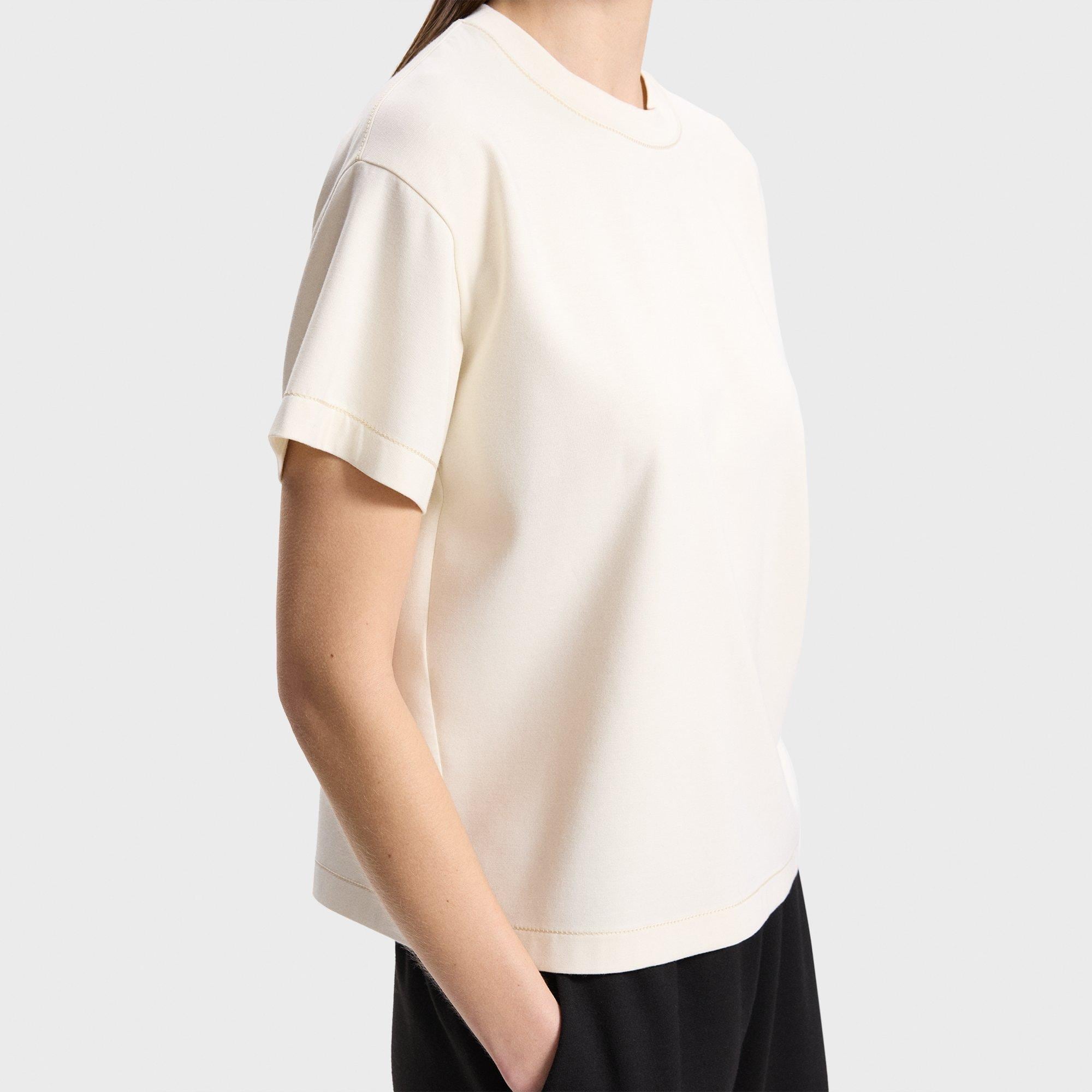 Short-Sleeve Sweatshirt in Double-Knit Jersey