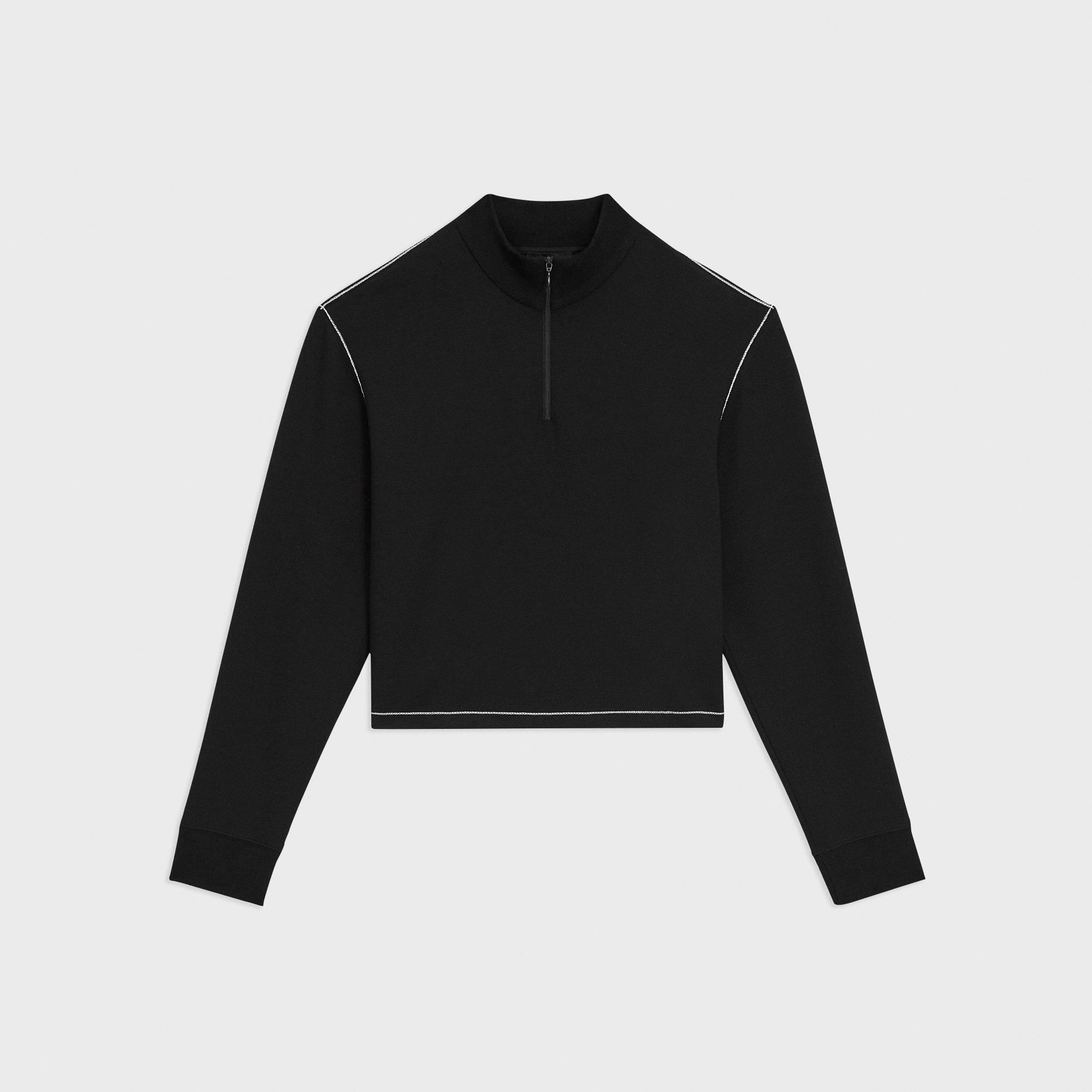 Half-Zip Sweatshirt in Double-Knit Jersey