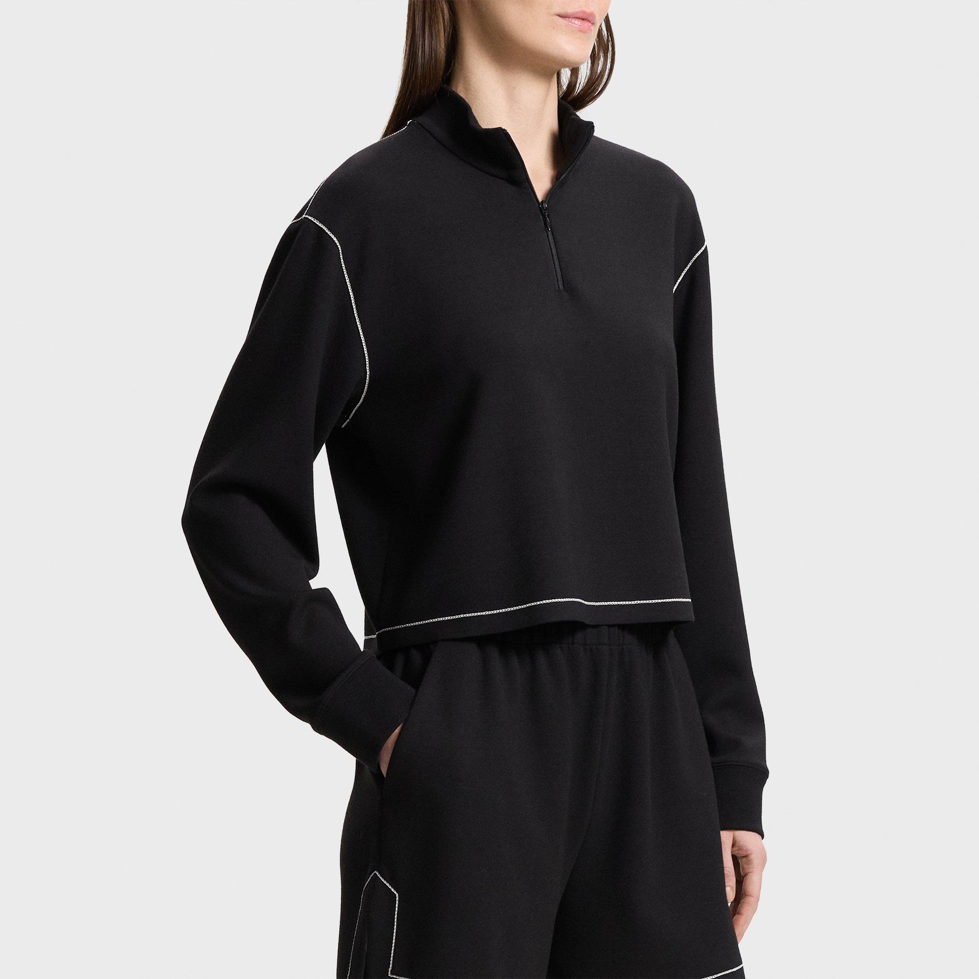 Half-Zip Sweatshirt in Double-Knit Jersey