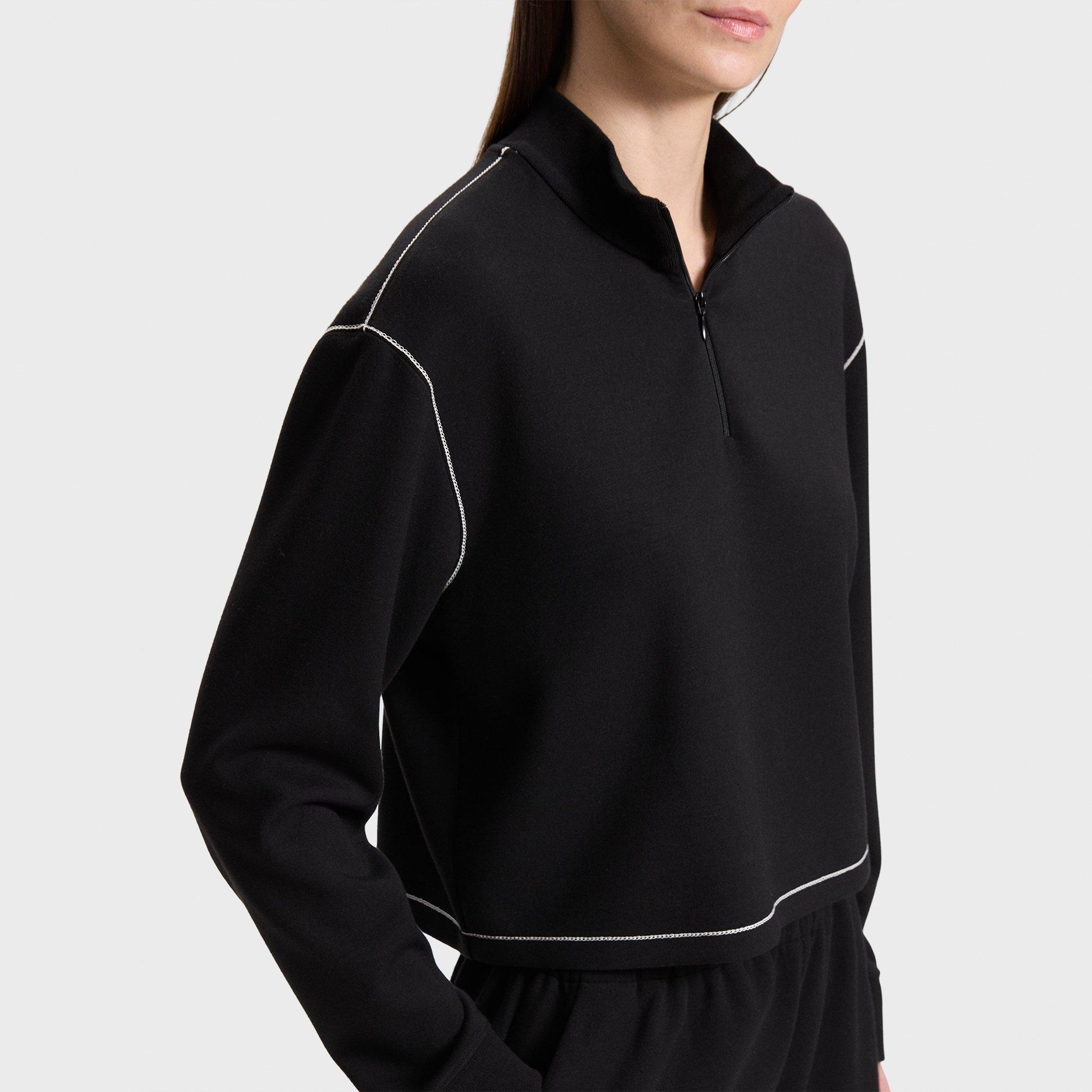 Half-Zip Sweatshirt in Double-Knit Jersey